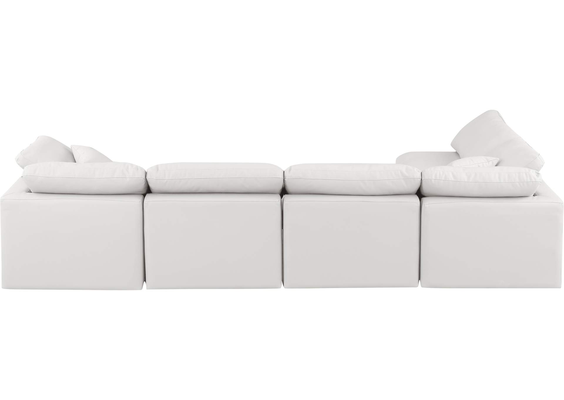 Indulge Cream Faux Leather Modular Sectional,Meridian Furniture