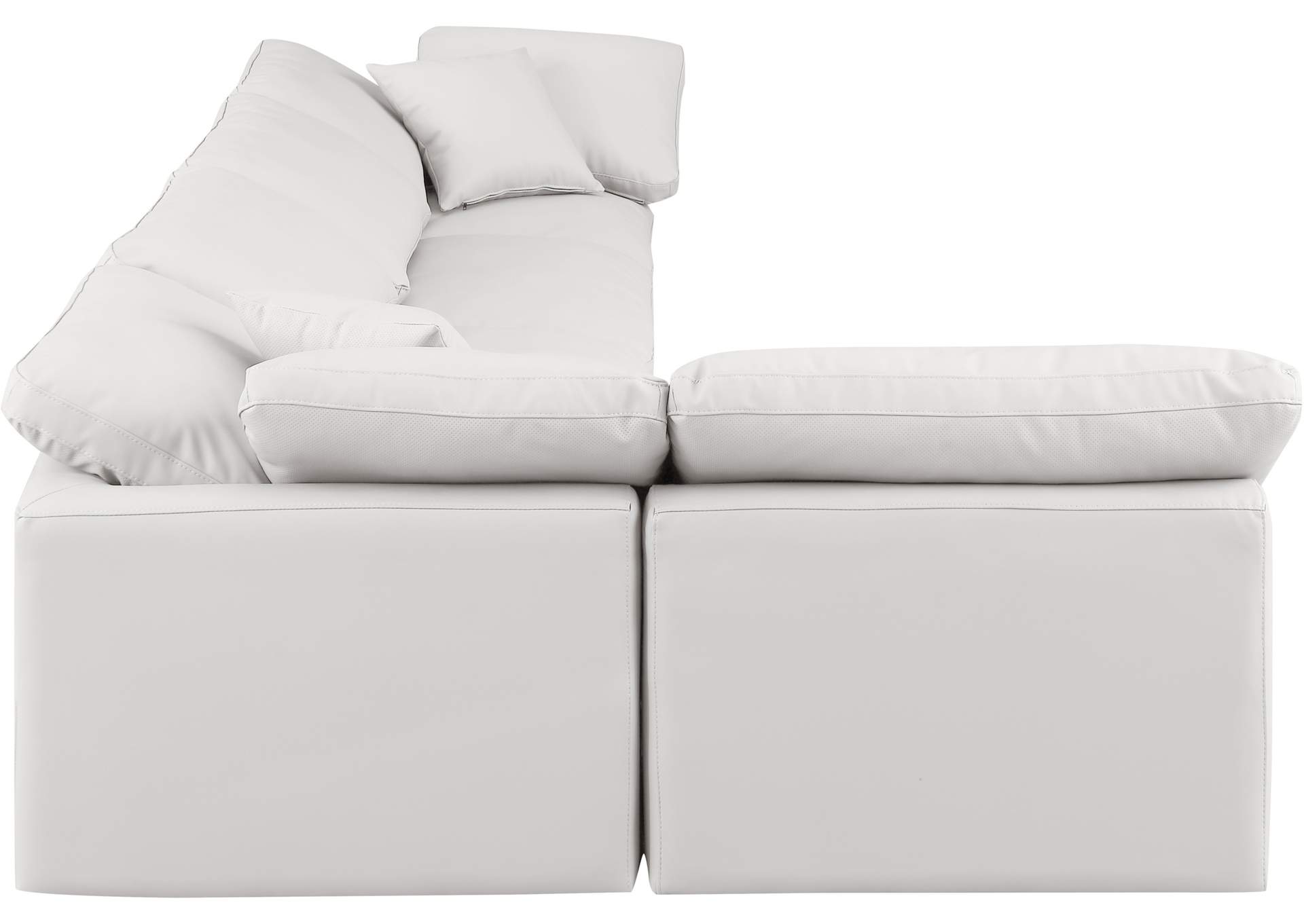Indulge Cream Faux Leather Modular Sectional,Meridian Furniture