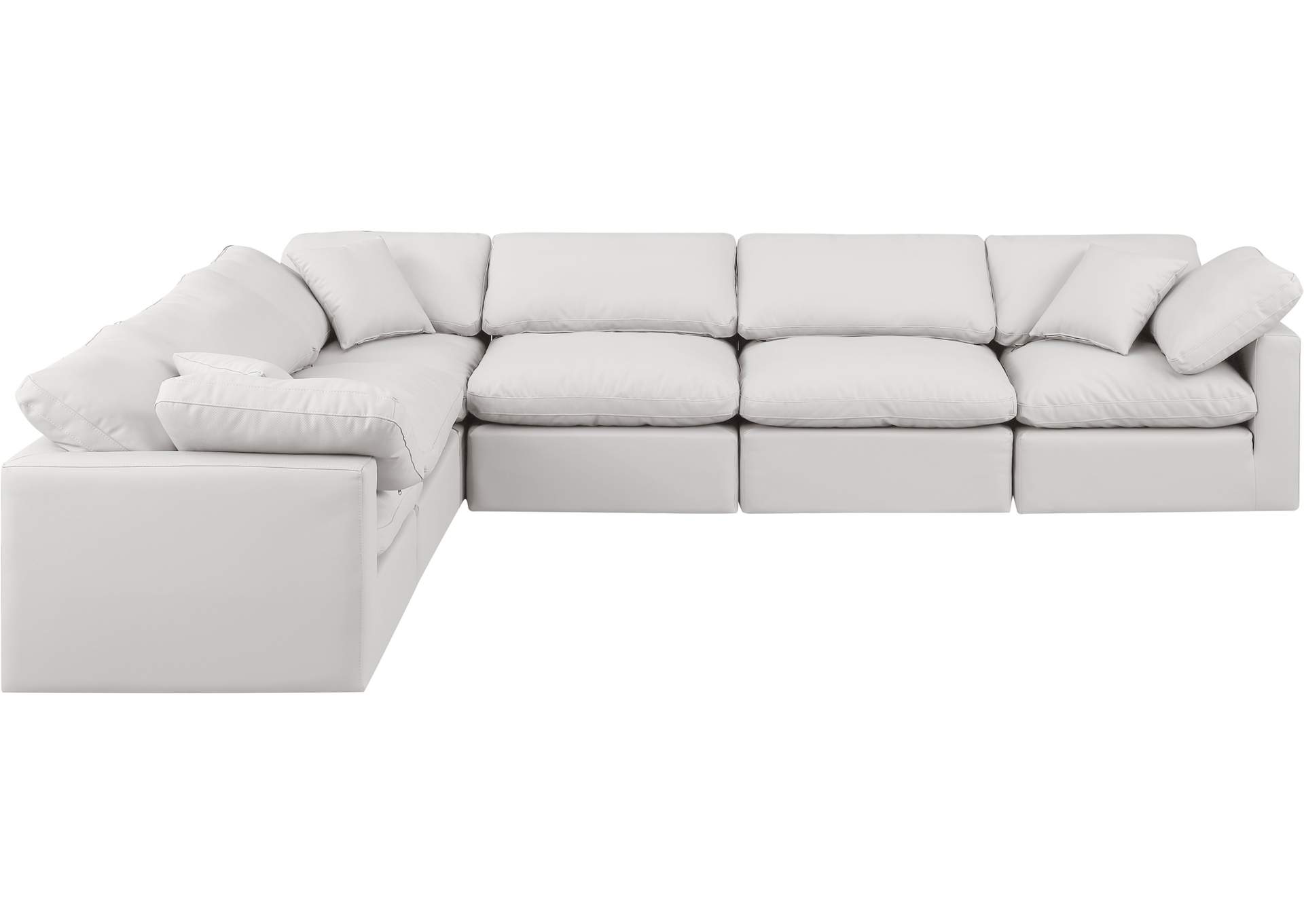 Indulge Cream Faux Leather Modular Sectional,Meridian Furniture