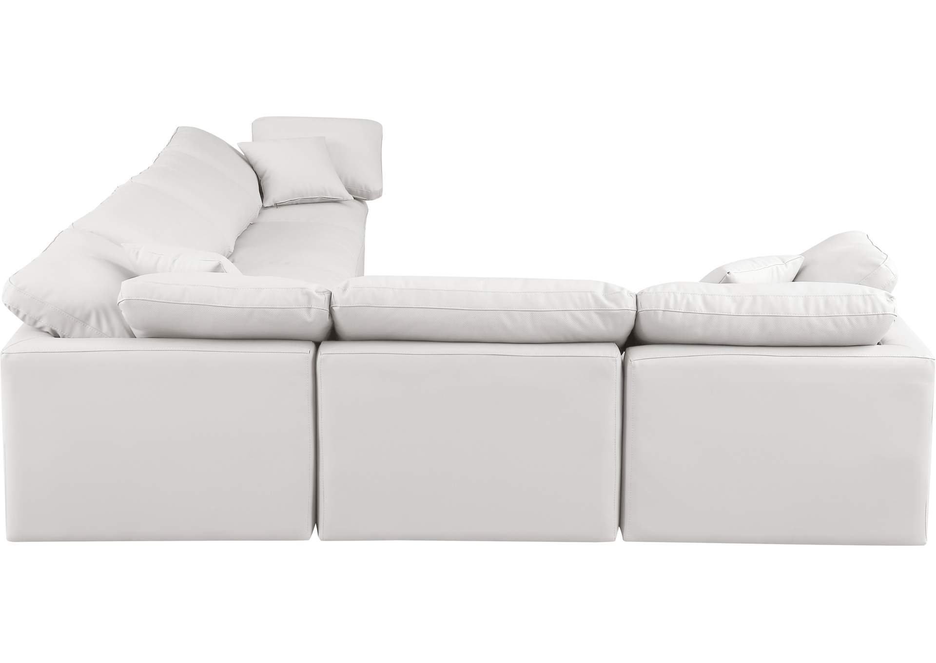 Indulge Cream Faux Leather Modular Sectional,Meridian Furniture