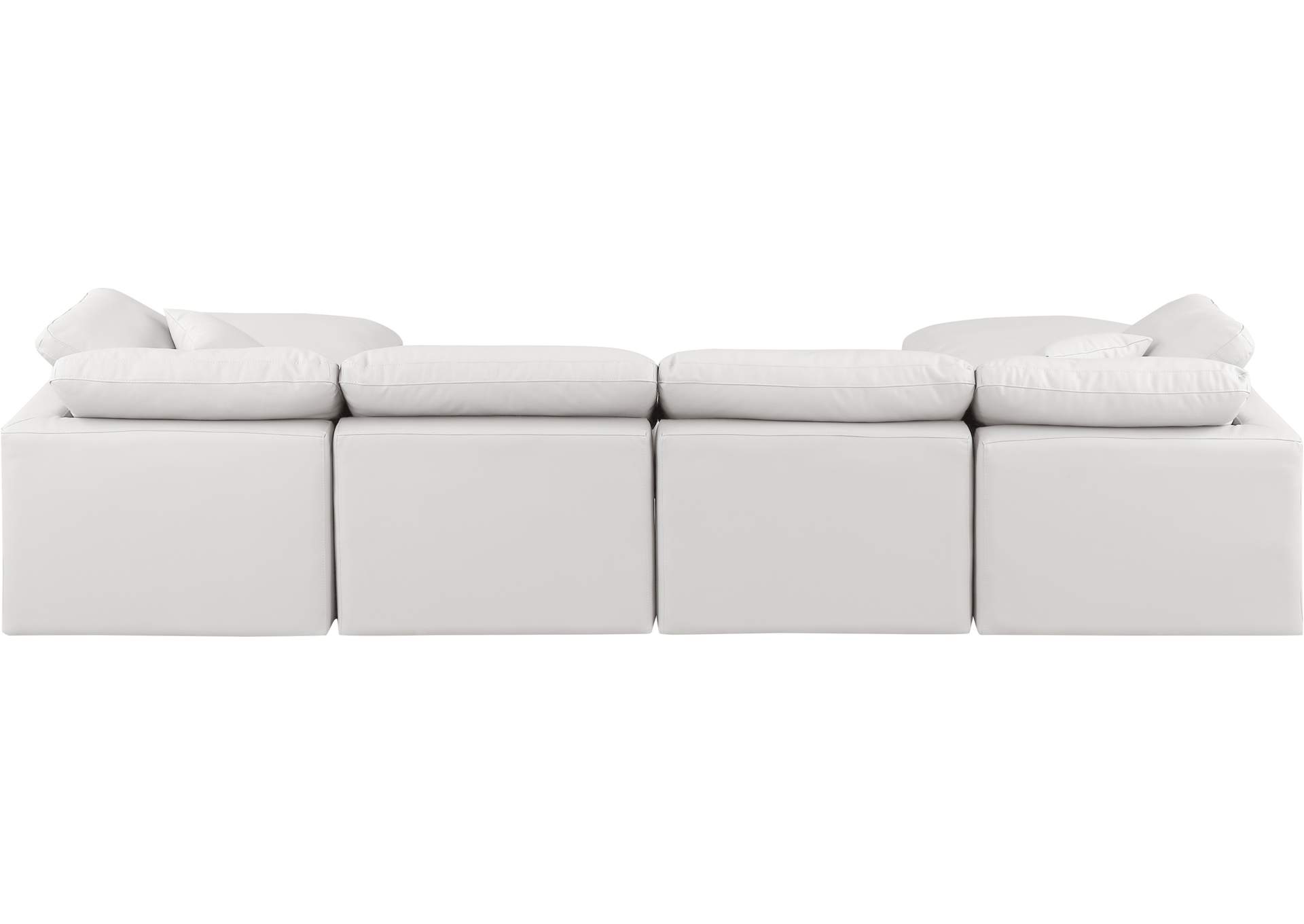 Indulge Cream Faux Leather Modular Sectional,Meridian Furniture