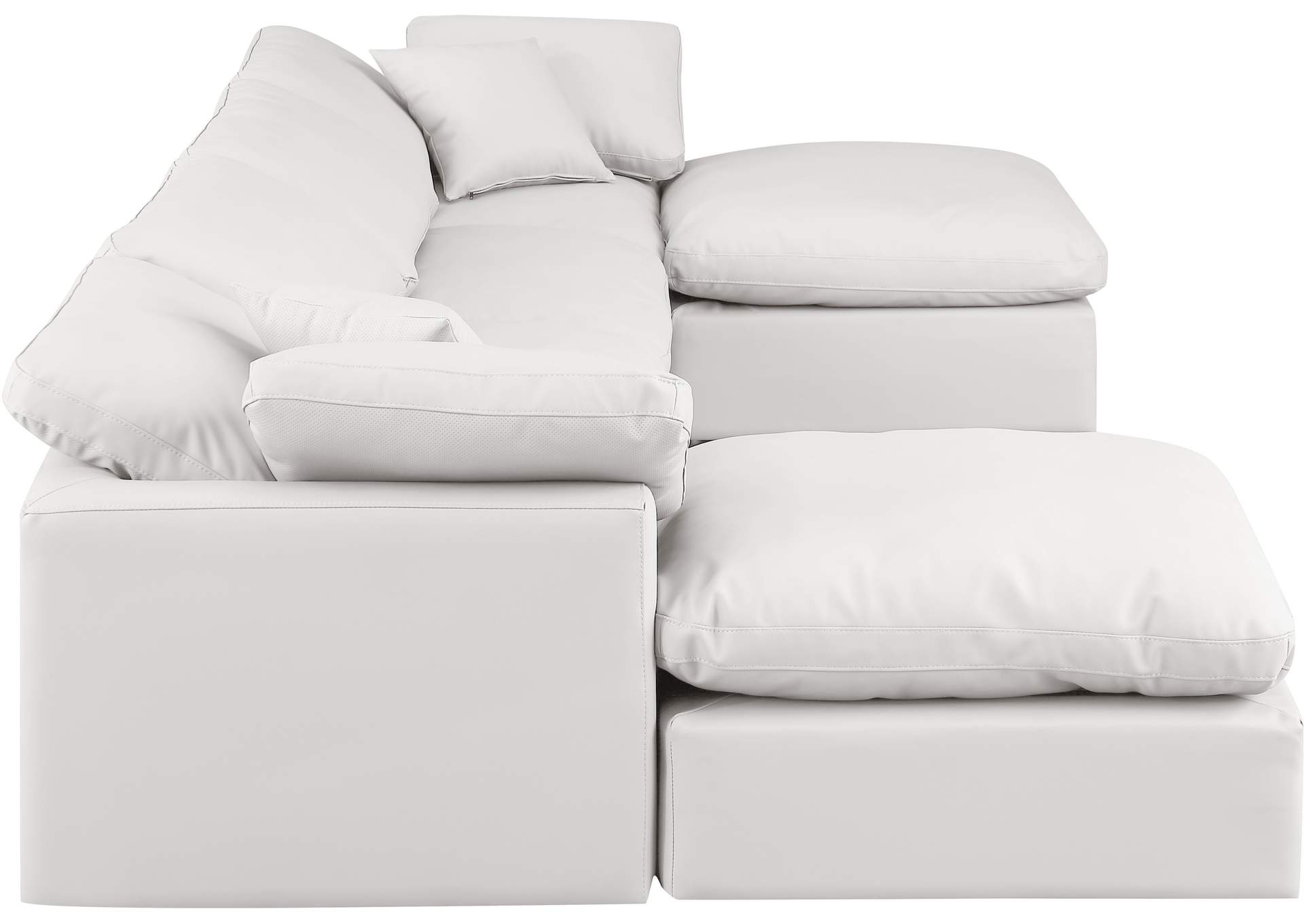 Indulge Cream Faux Leather Modular Sectional,Meridian Furniture
