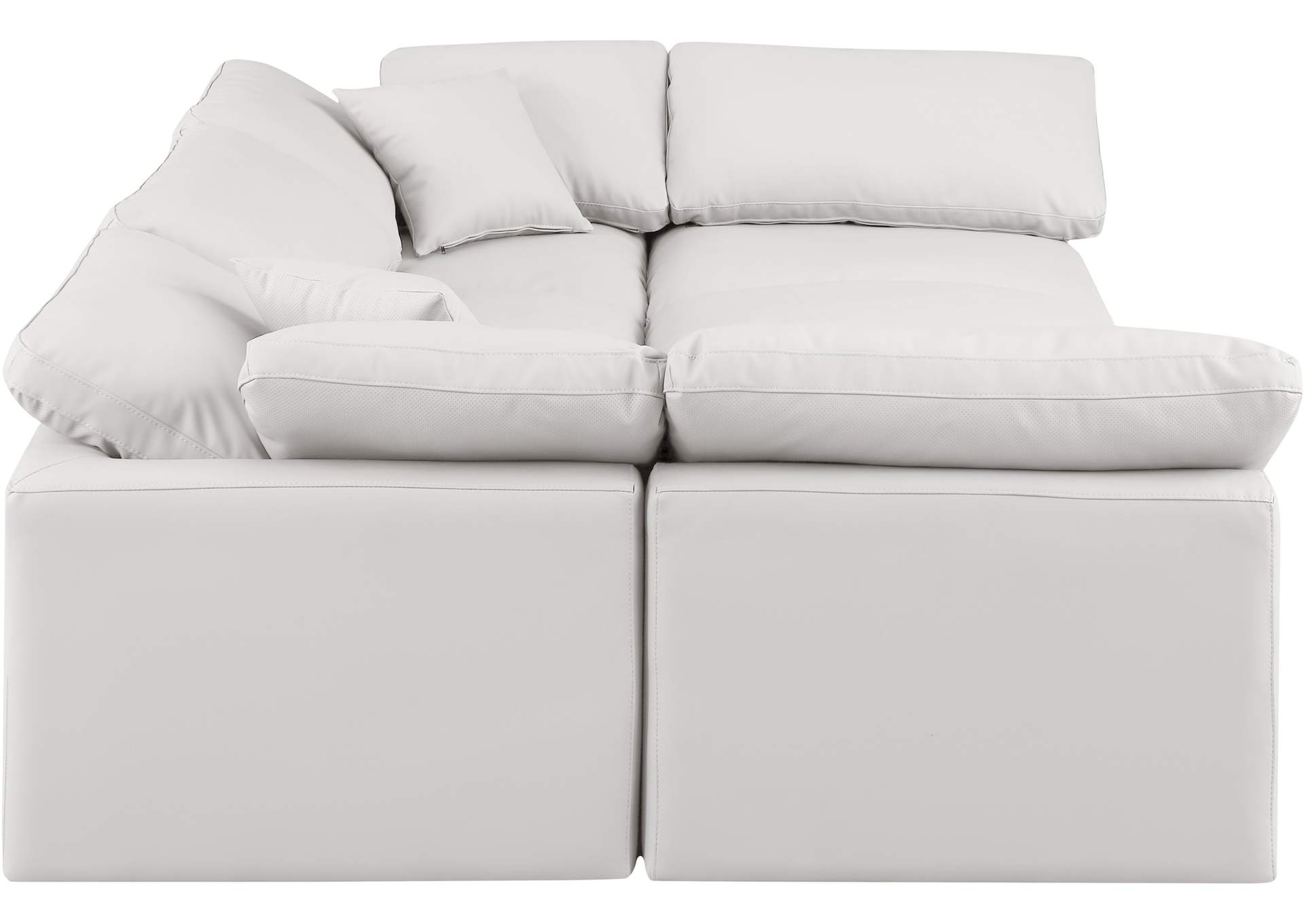 Indulge Cream Faux Leather Modular Sectional,Meridian Furniture