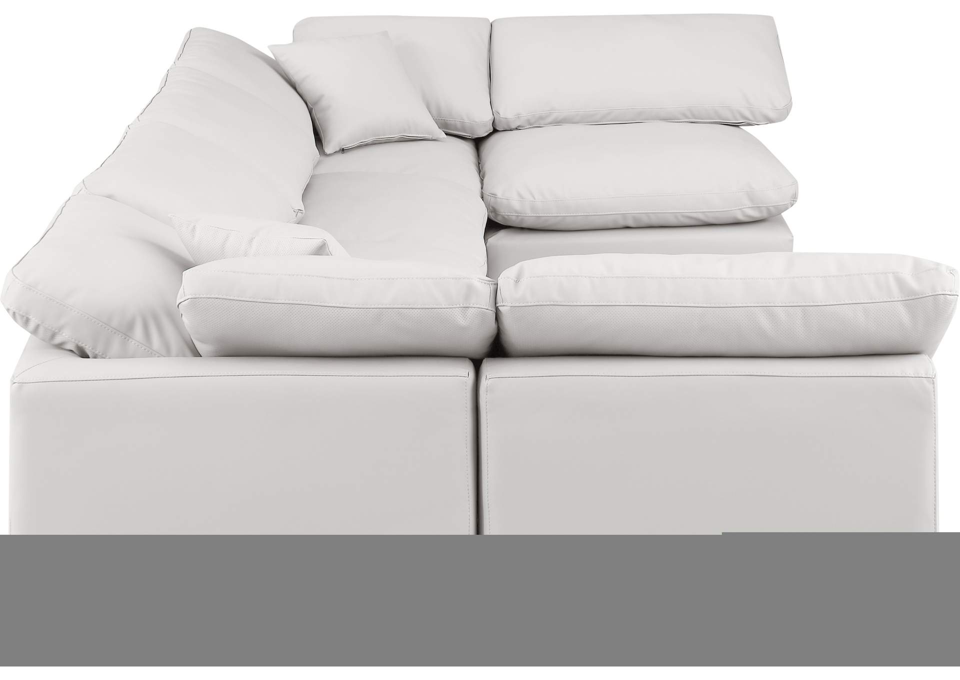 Indulge Cream Faux Leather Modular Sectional,Meridian Furniture