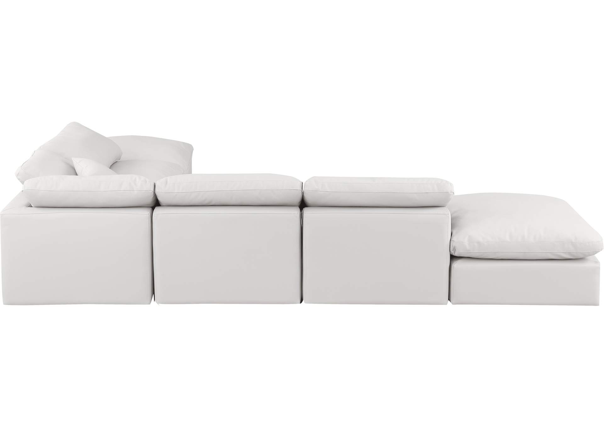 Indulge Cream Faux Leather Modular Sectional,Meridian Furniture