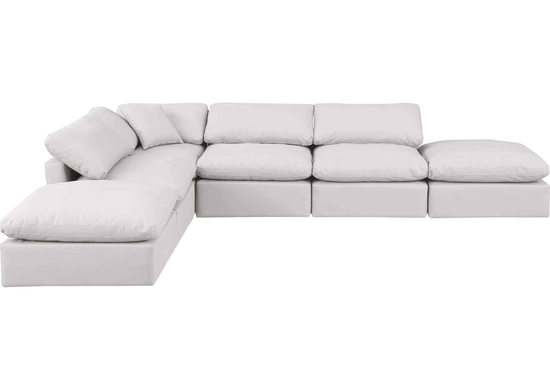 Indulge Cream Faux Leather Modular Sectional,Meridian Furniture