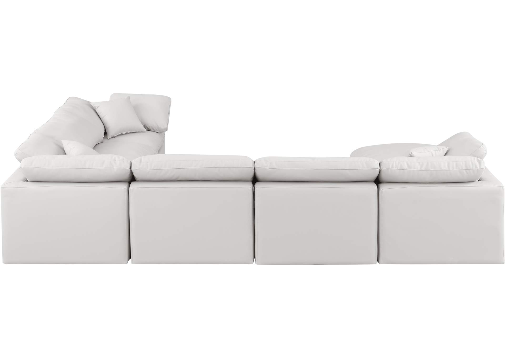 Indulge Cream Faux Leather Modular Sectional,Meridian Furniture
