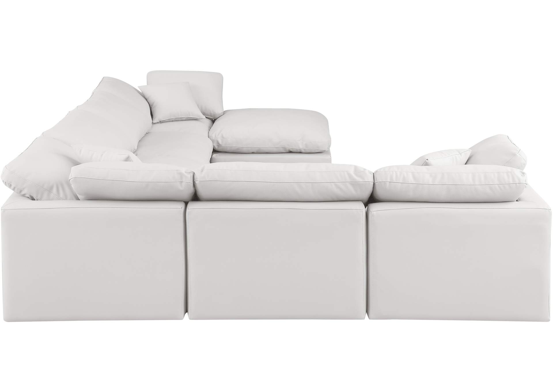 Indulge Cream Faux Leather Modular Sectional,Meridian Furniture