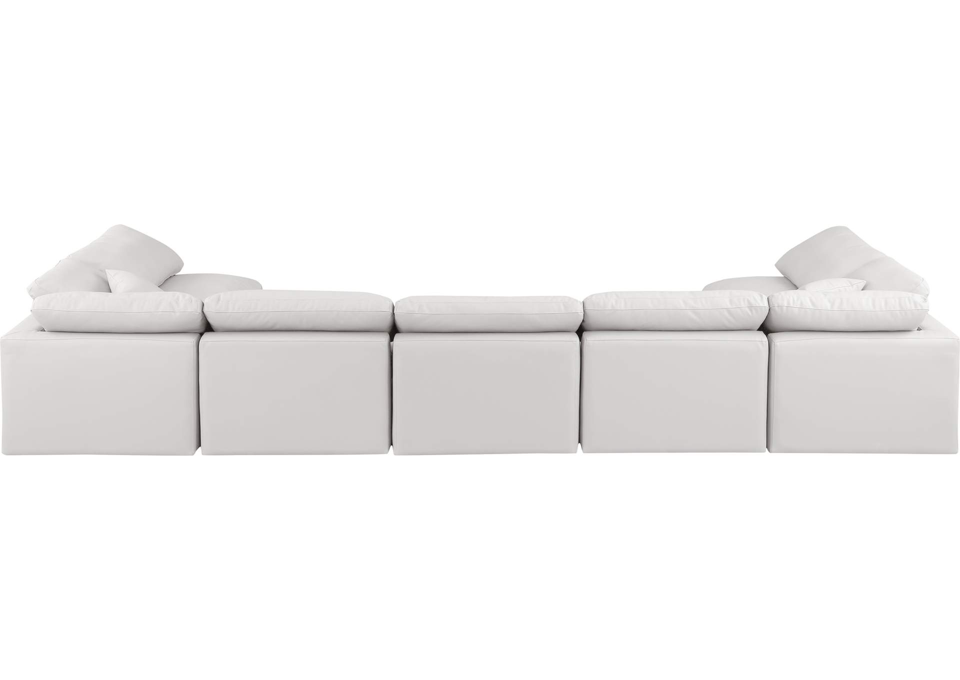 Indulge Cream Faux Leather Modular Sectional,Meridian Furniture