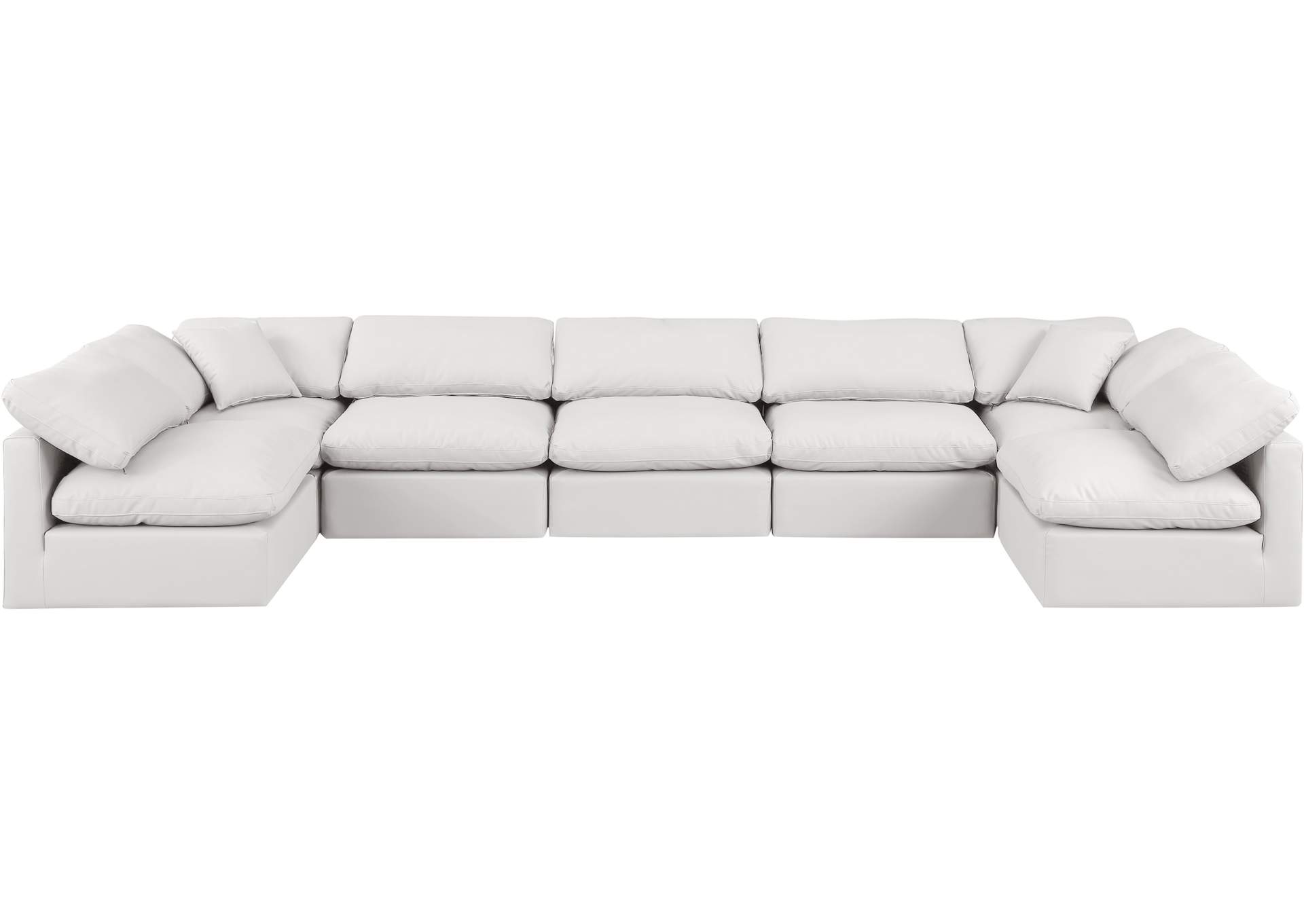 Indulge Cream Faux Leather Modular Sectional,Meridian Furniture