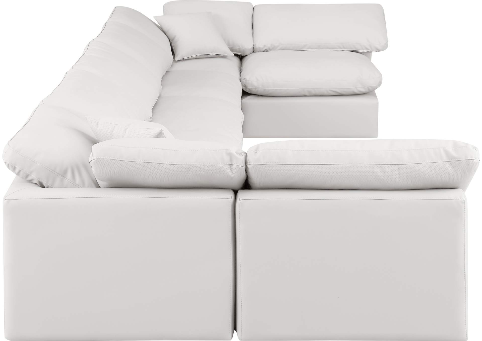 Indulge Cream Faux Leather Modular Sectional,Meridian Furniture