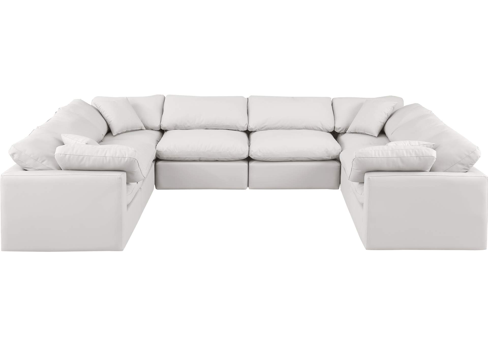 Indulge Cream Faux Leather Modular Sectional,Meridian Furniture