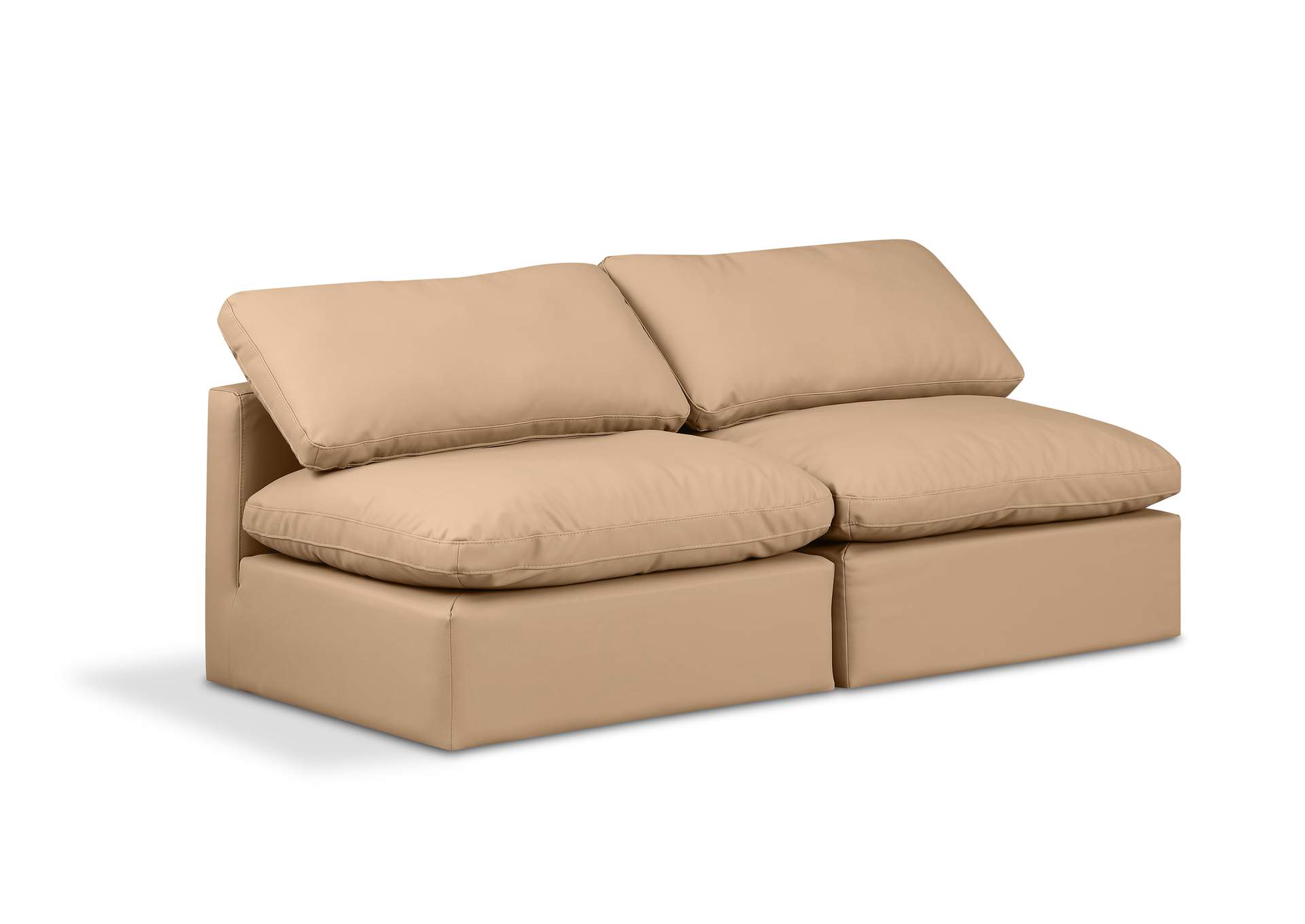 Indulge Tan Faux Leather Modular Sofa,Meridian Furniture