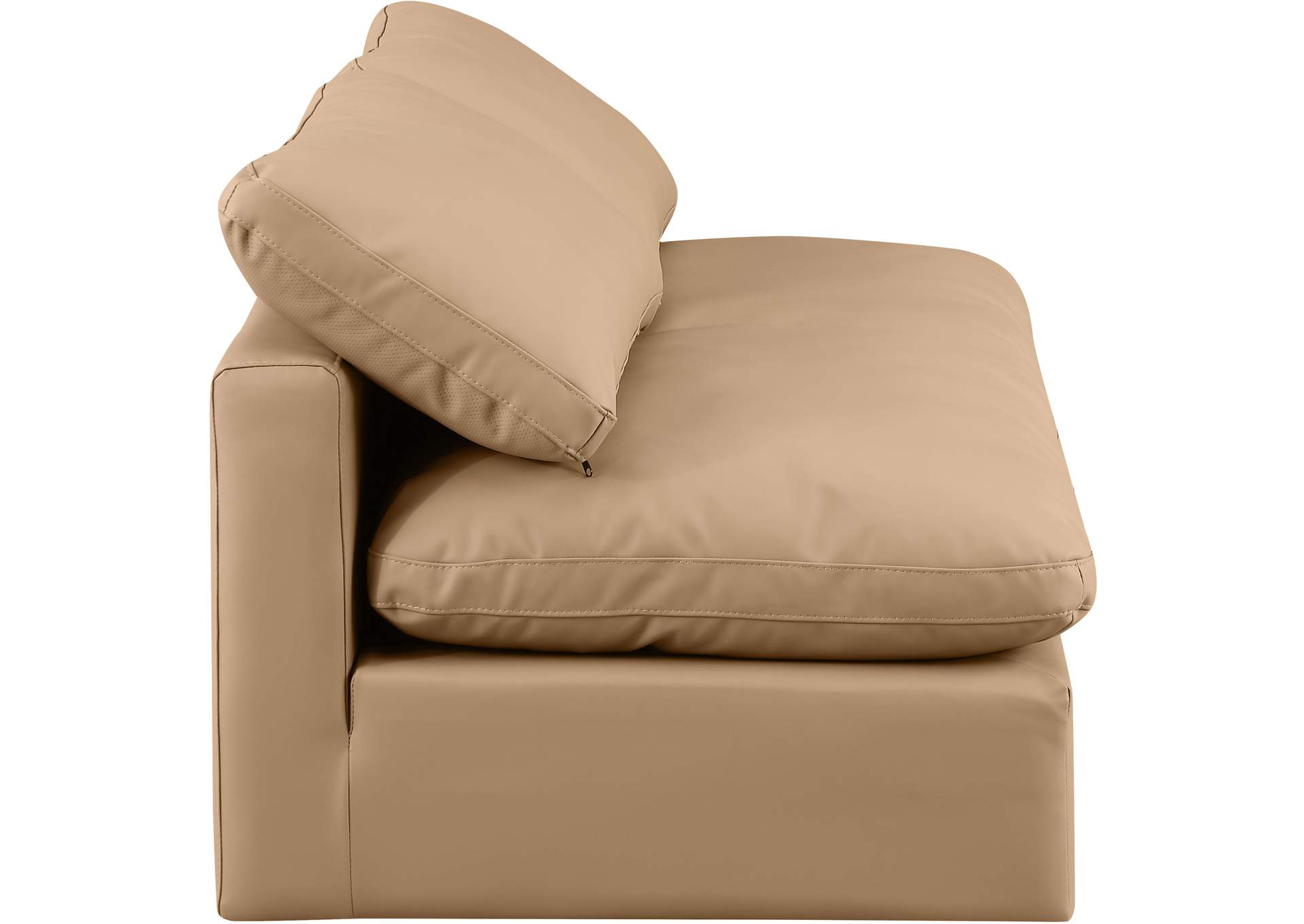 Indulge Tan Faux Leather Modular Sofa,Meridian Furniture