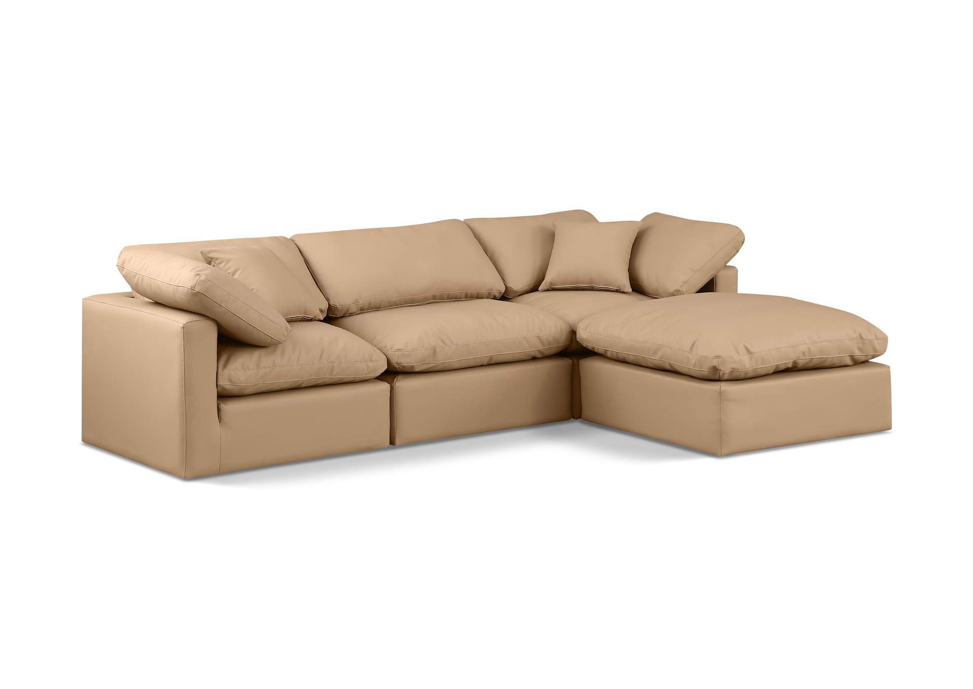 Indulge Tan Faux Leather Modular Sectional,Meridian Furniture