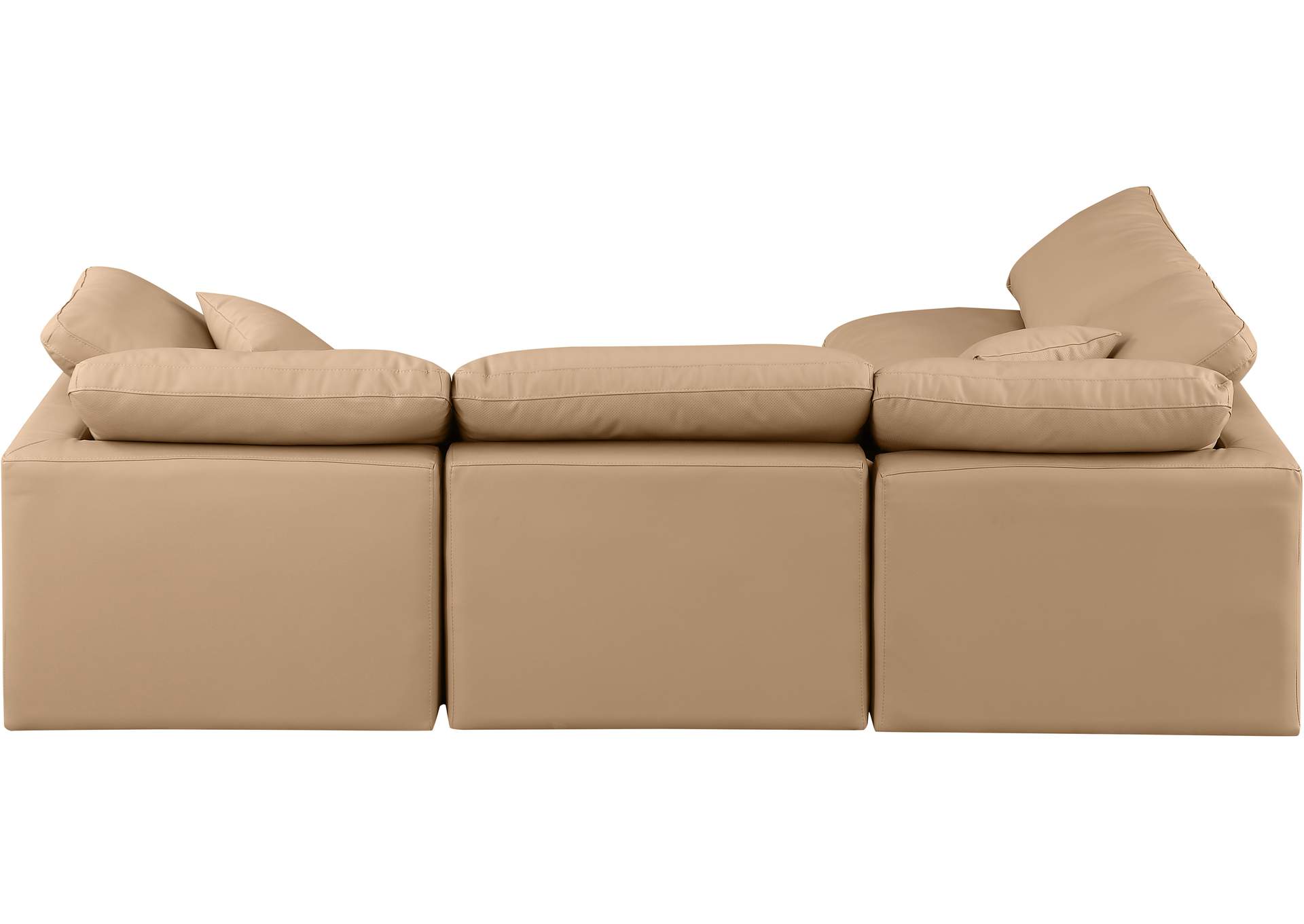 Indulge Tan Faux Leather Modular Sectional,Meridian Furniture