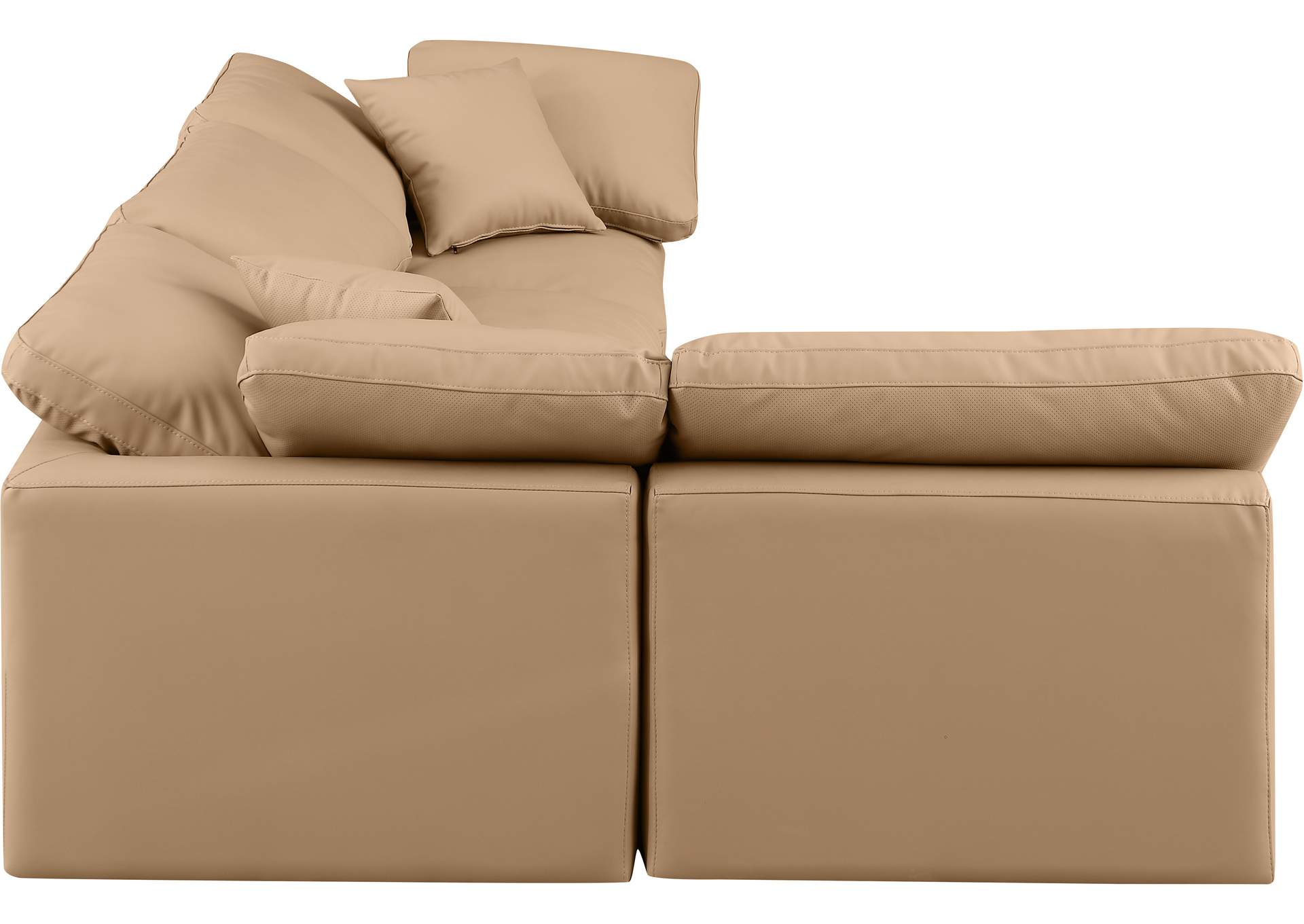 Indulge Tan Faux Leather Modular Sectional,Meridian Furniture
