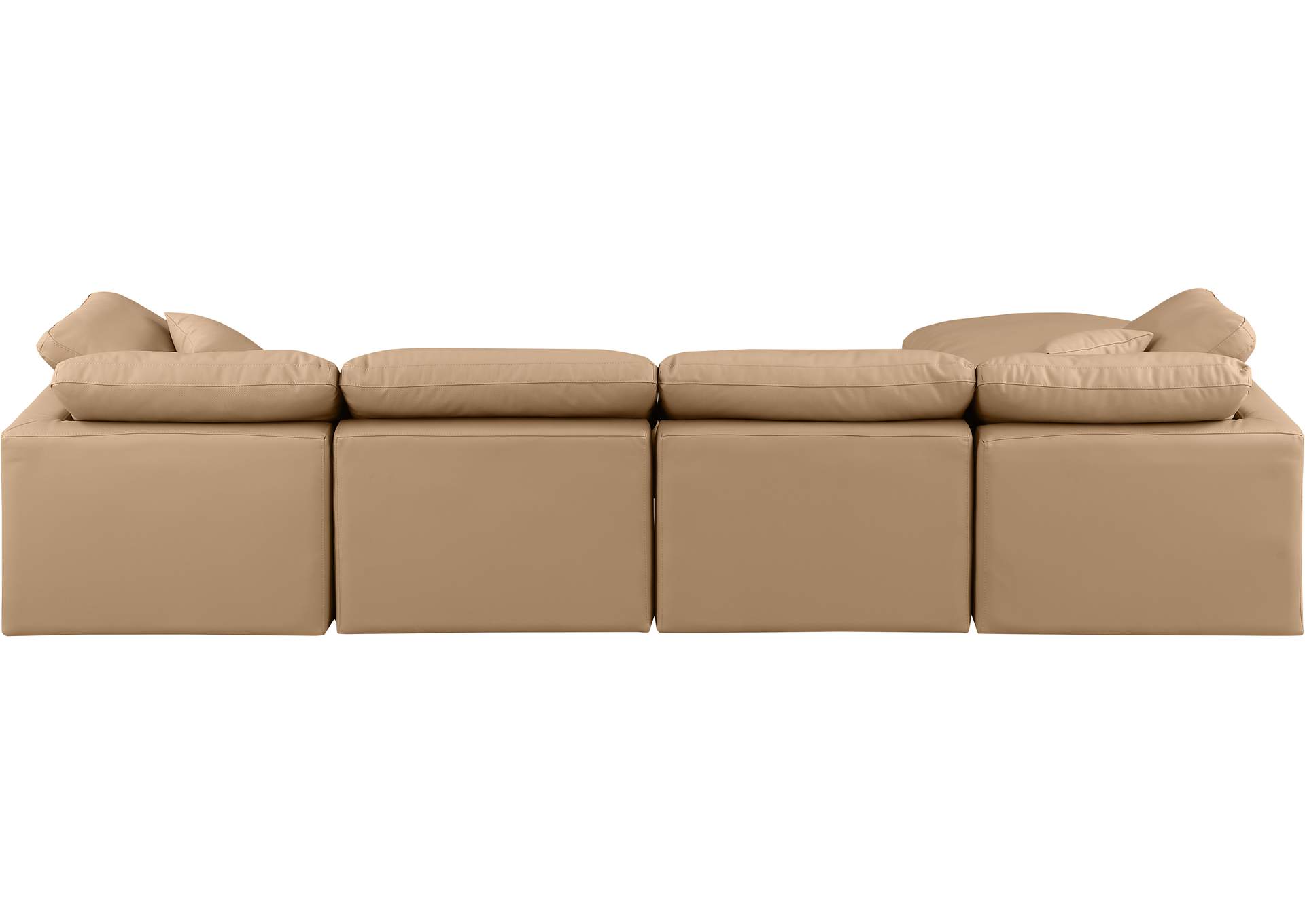 Indulge Tan Faux Leather Modular Sectional,Meridian Furniture