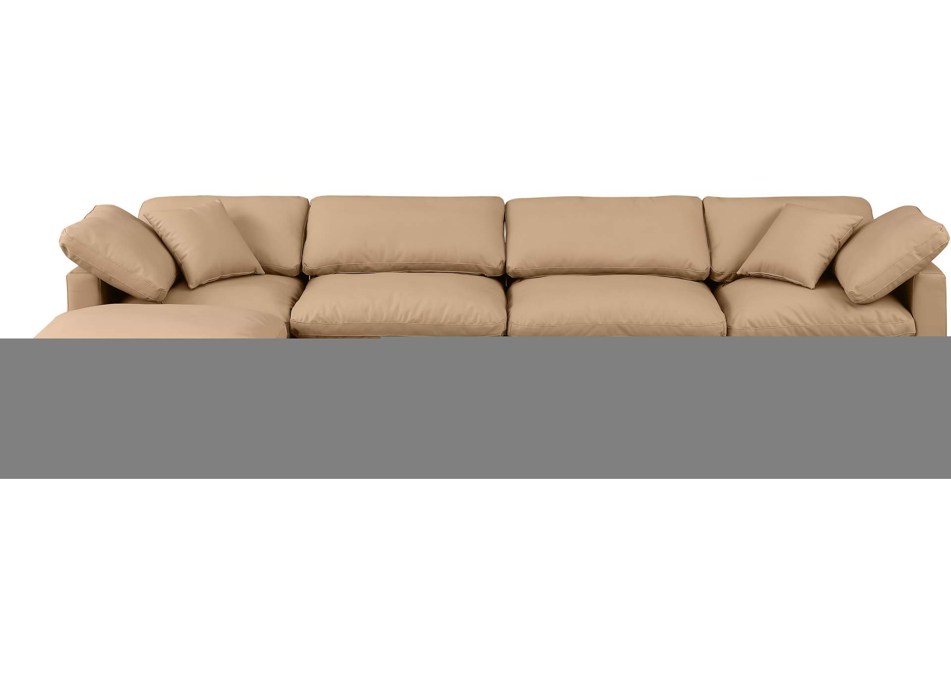 Indulge Tan Faux Leather Modular Sectional,Meridian Furniture