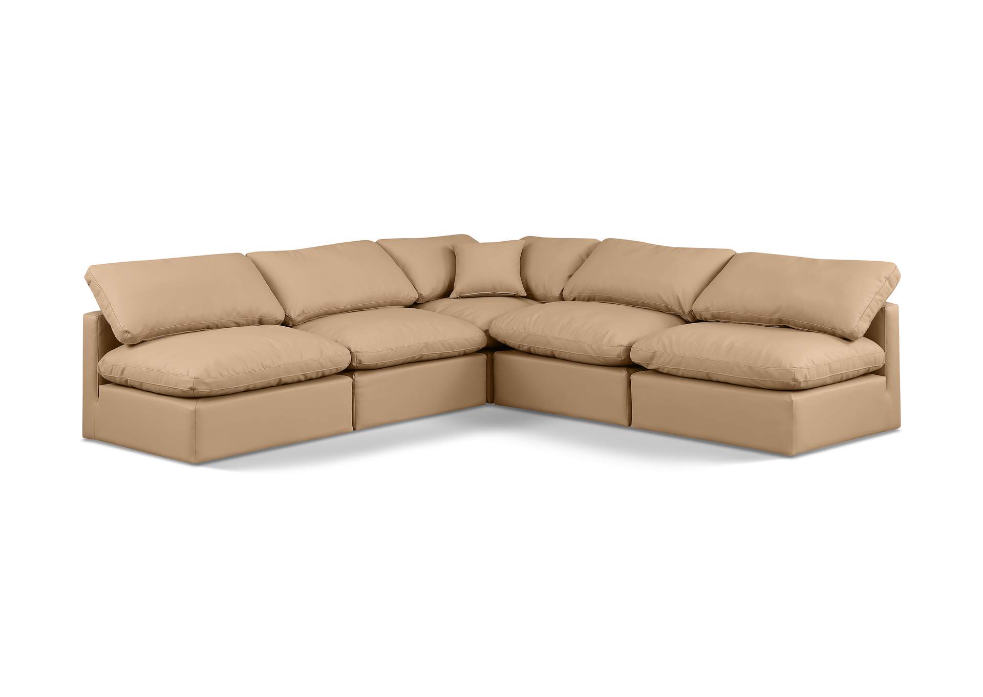 Indulge Tan Faux Leather Modular Sectional,Meridian Furniture