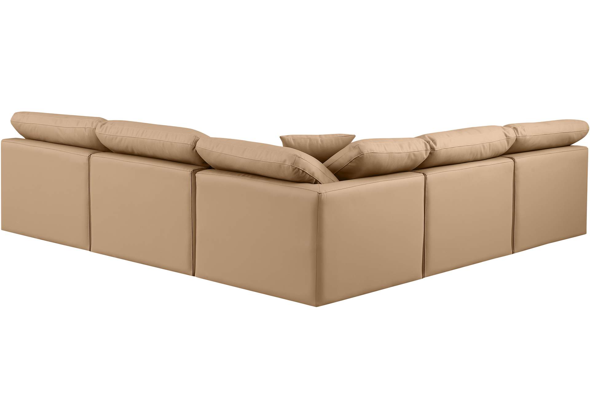 Indulge Tan Faux Leather Modular Sectional,Meridian Furniture