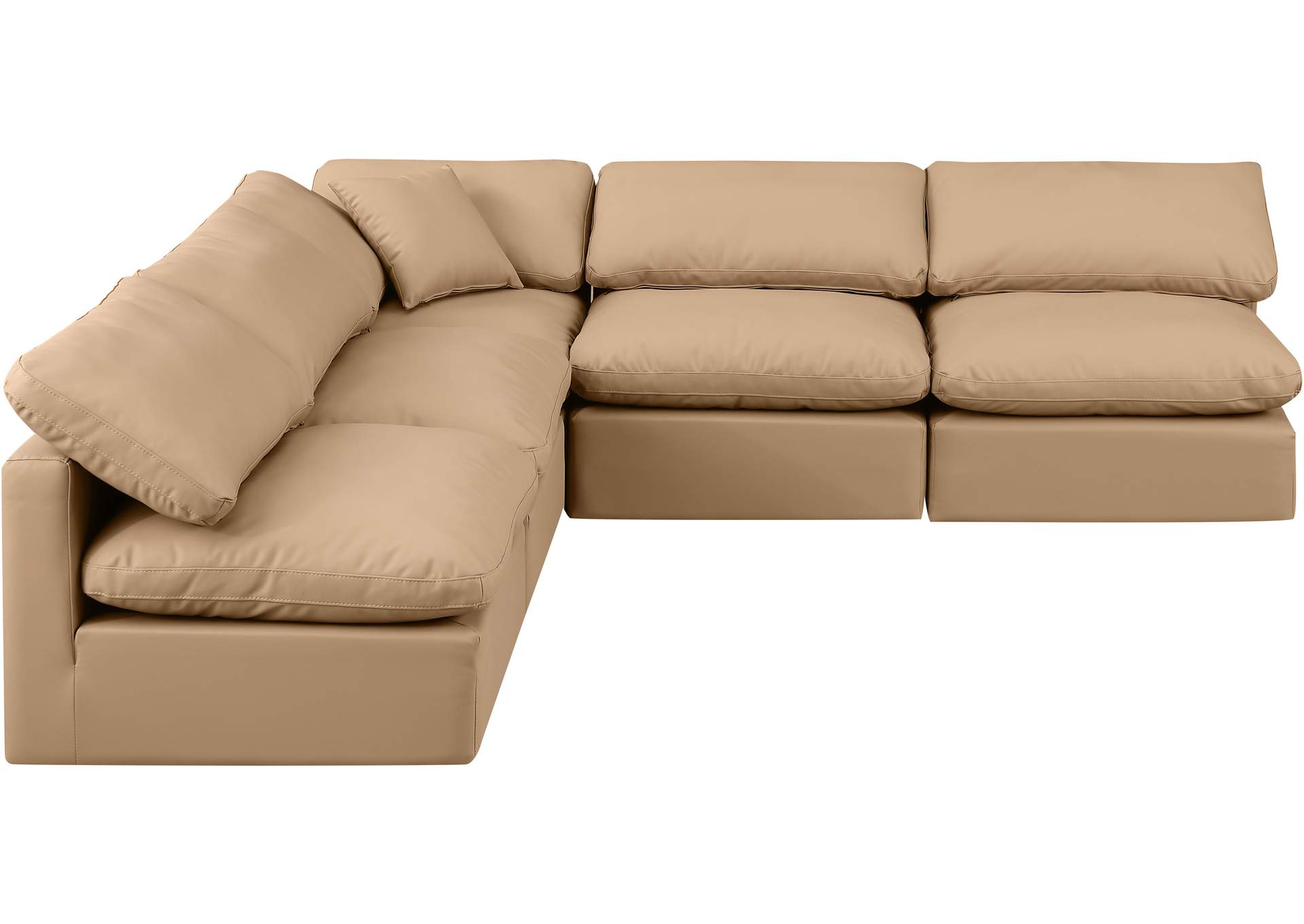Indulge Tan Faux Leather Modular Sectional,Meridian Furniture