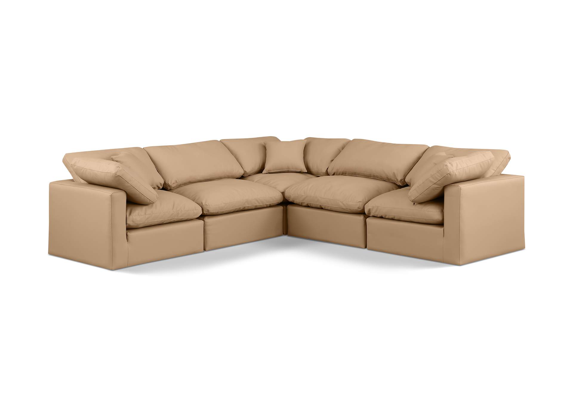 Indulge Tan Faux Leather Modular Sectional,Meridian Furniture