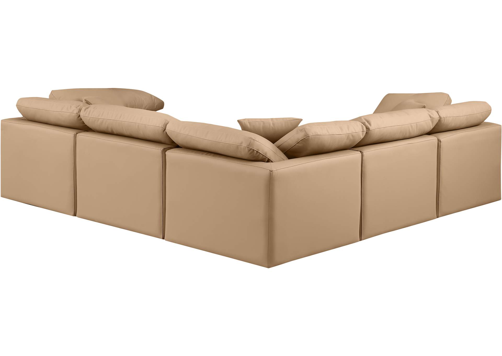 Indulge Tan Faux Leather Modular Sectional,Meridian Furniture