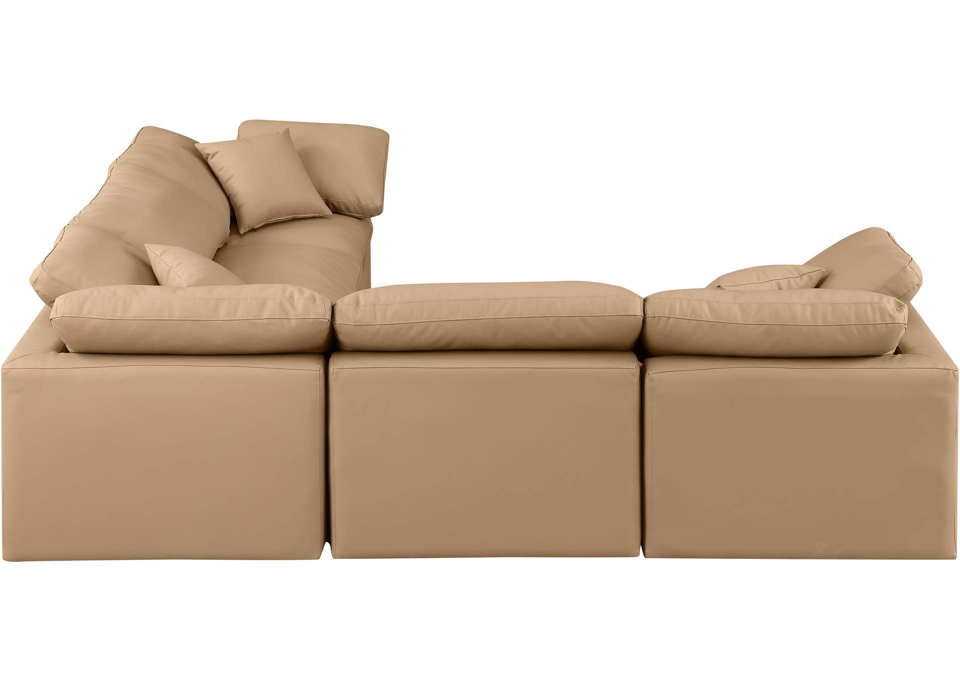 Indulge Tan Faux Leather Modular Sectional,Meridian Furniture