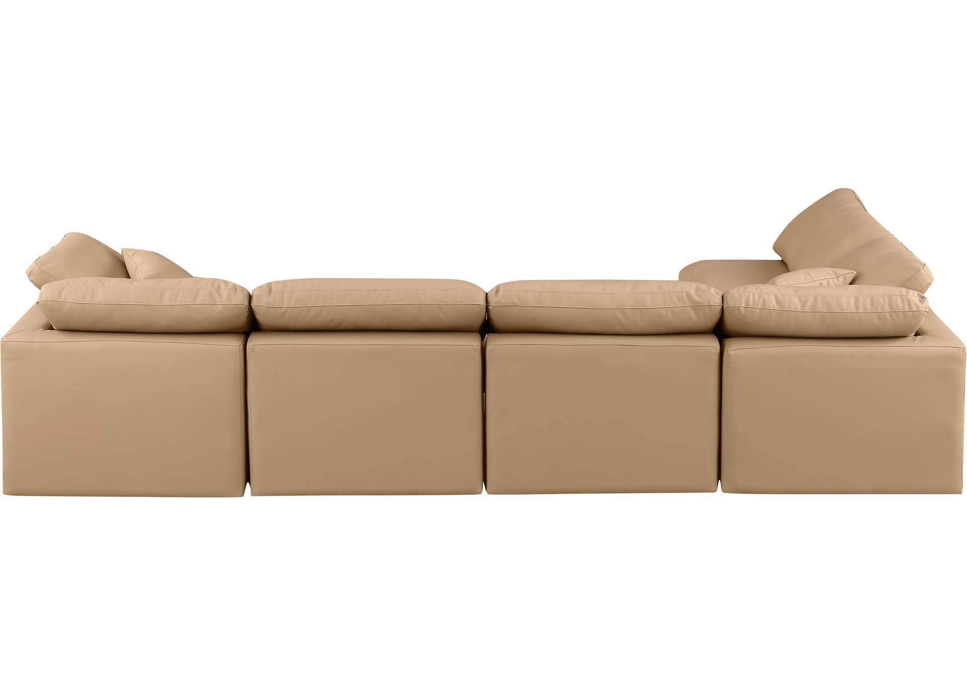 Indulge Tan Faux Leather Modular Sectional,Meridian Furniture