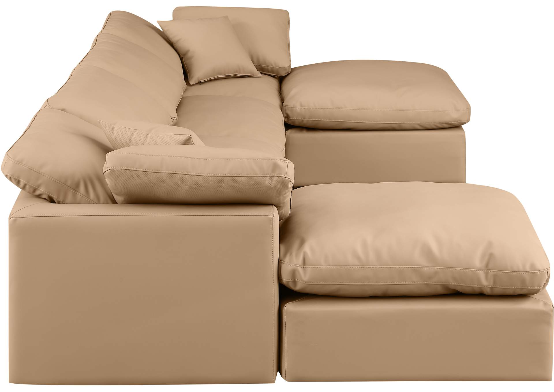 Indulge Tan Faux Leather Modular Sectional,Meridian Furniture