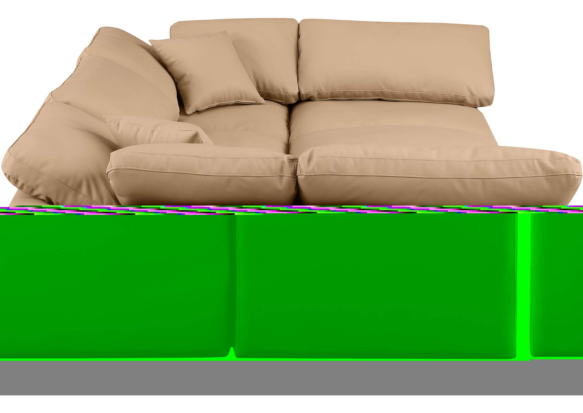 Indulge Tan Faux Leather Modular Sectional,Meridian Furniture