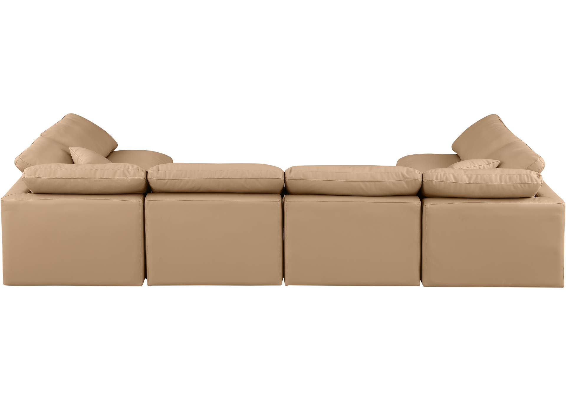 Indulge Tan Faux Leather Modular Sectional,Meridian Furniture