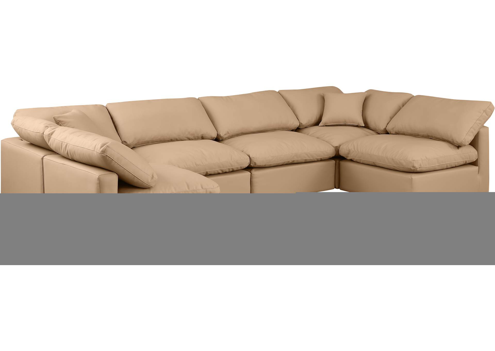 Indulge Tan Faux Leather Modular Sectional,Meridian Furniture
