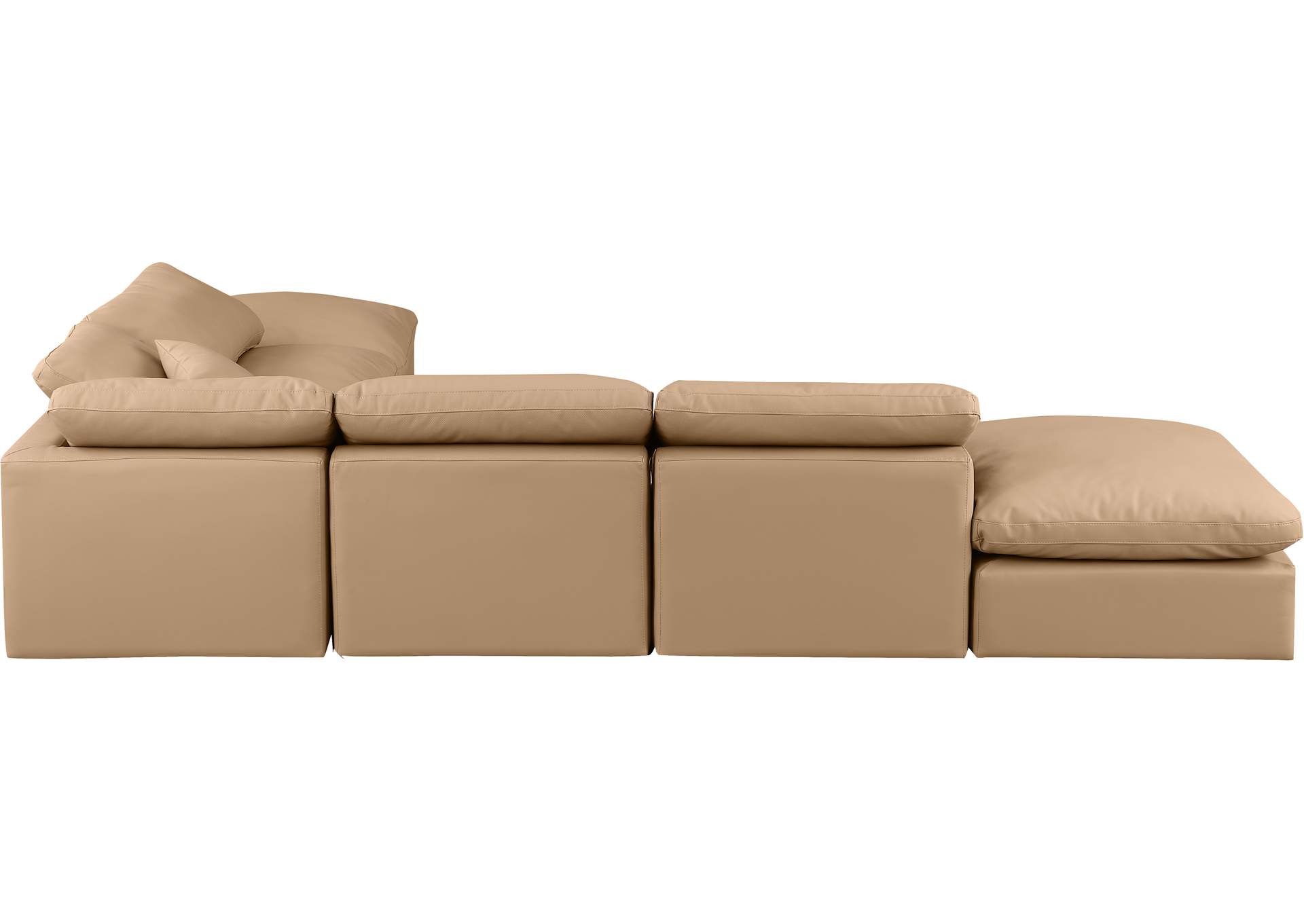 Indulge Tan Faux Leather Modular Sectional,Meridian Furniture