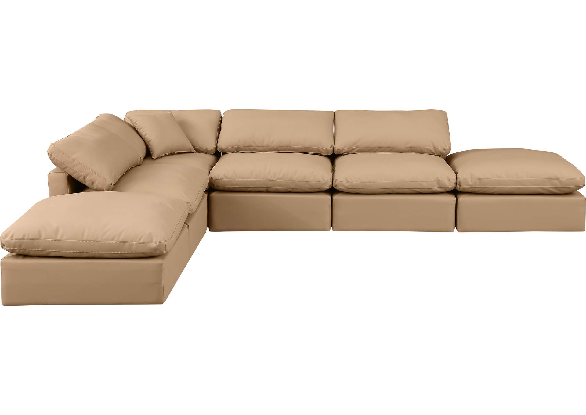 Indulge Tan Faux Leather Modular Sectional,Meridian Furniture
