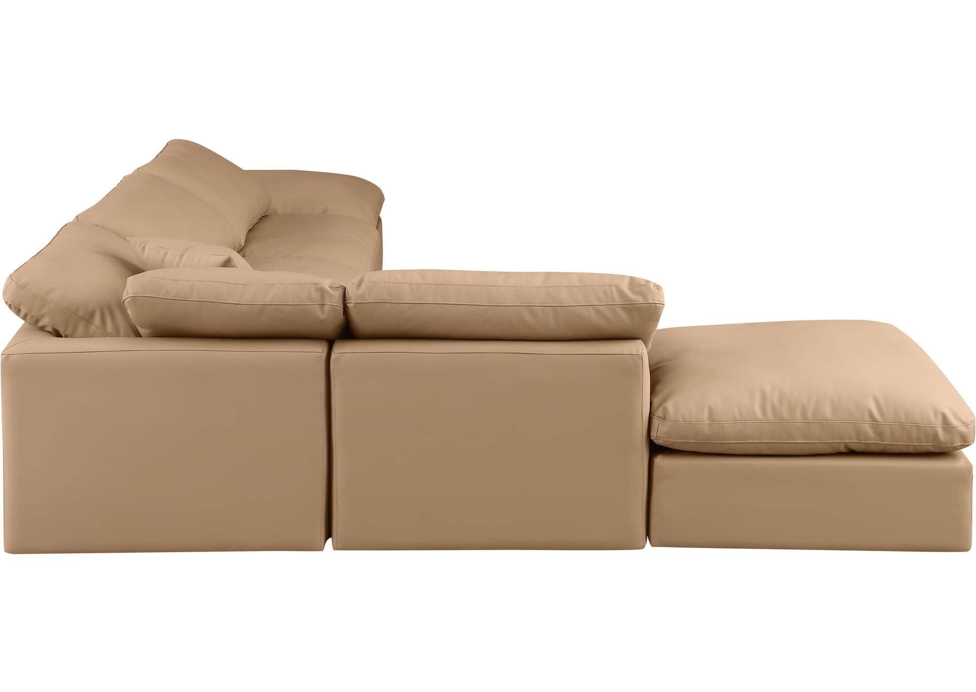 Indulge Tan Faux Leather Modular Sectional,Meridian Furniture