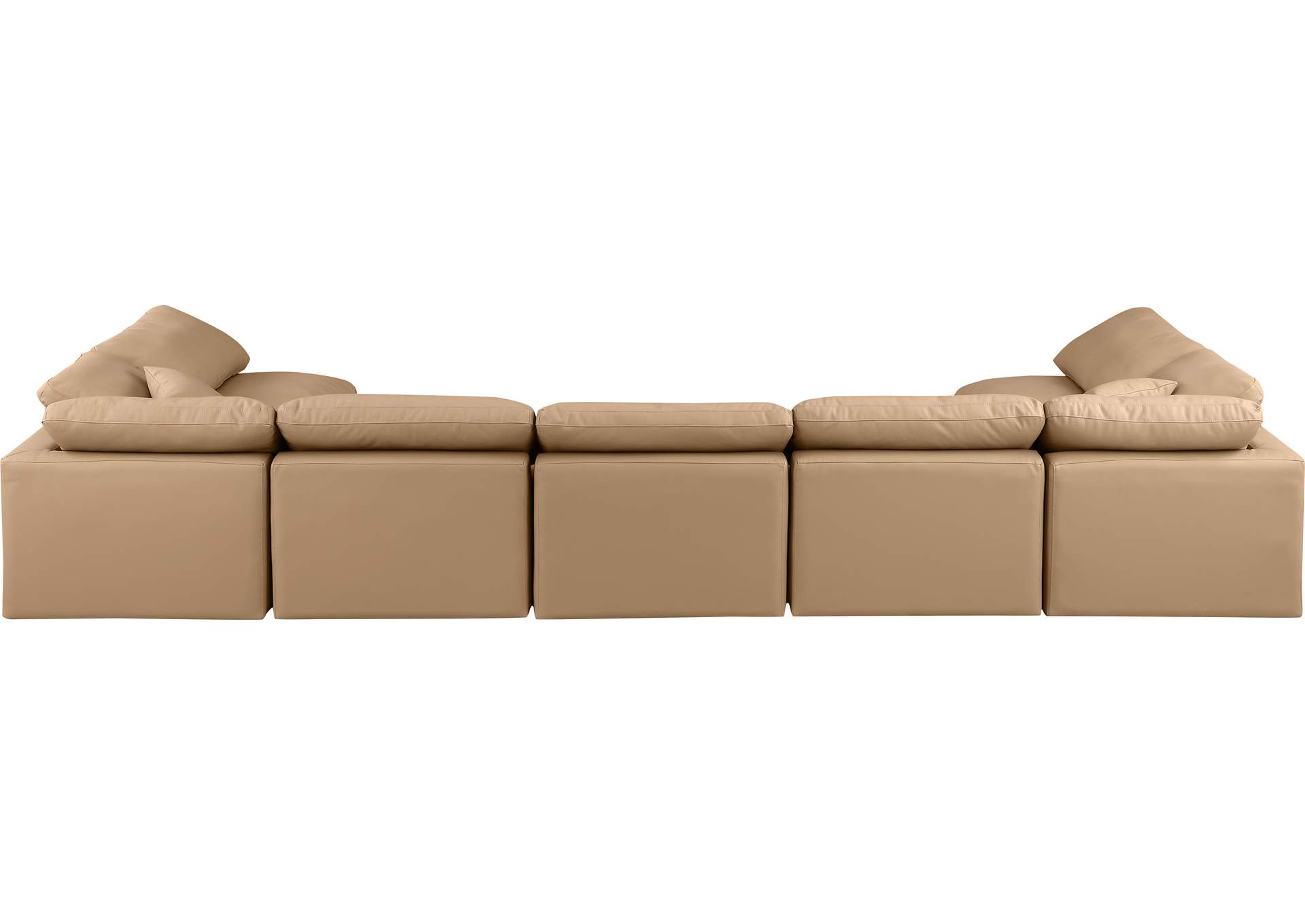 Indulge Tan Faux Leather Modular Sectional,Meridian Furniture