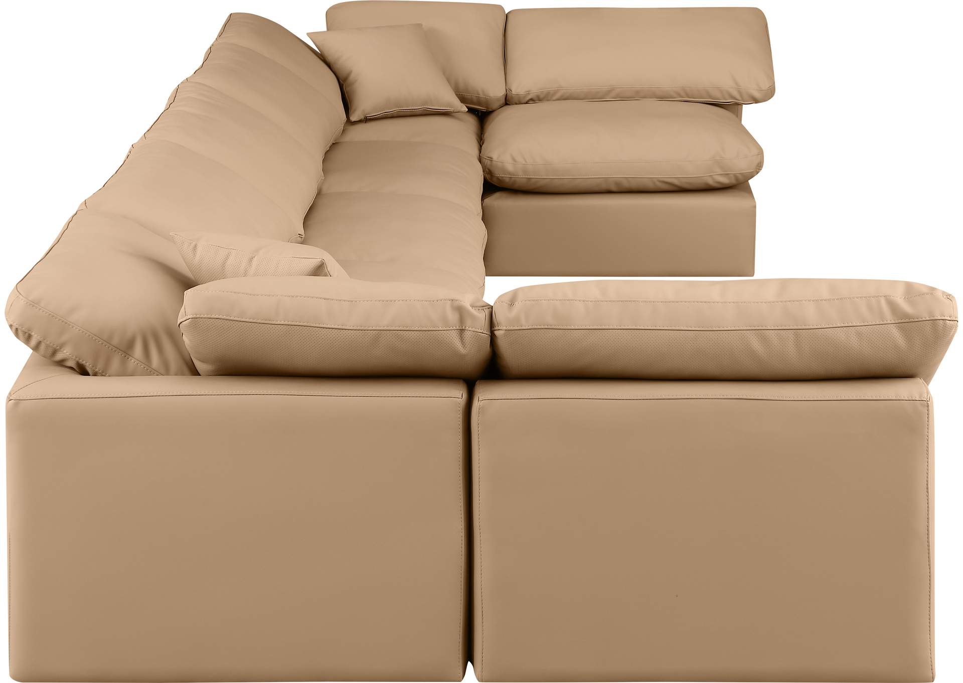 Indulge Tan Faux Leather Modular Sectional,Meridian Furniture