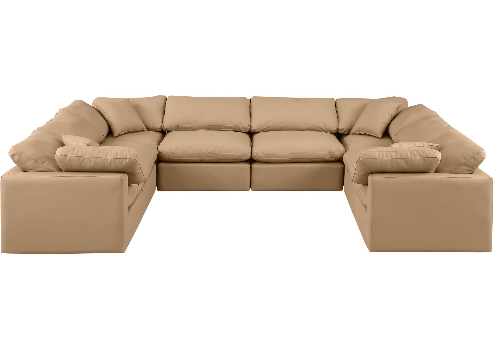 Indulge Tan Faux Leather Modular Sectional,Meridian Furniture