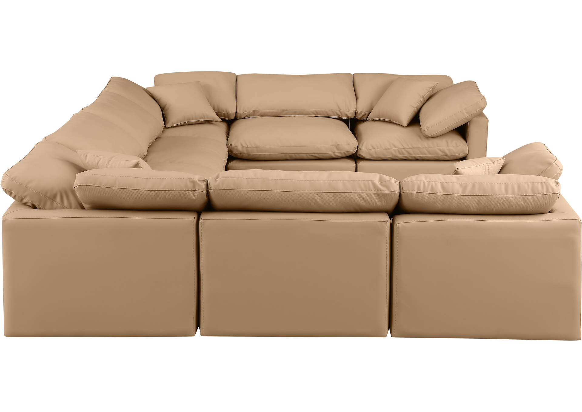 Indulge Tan Faux Leather Modular Sectional,Meridian Furniture