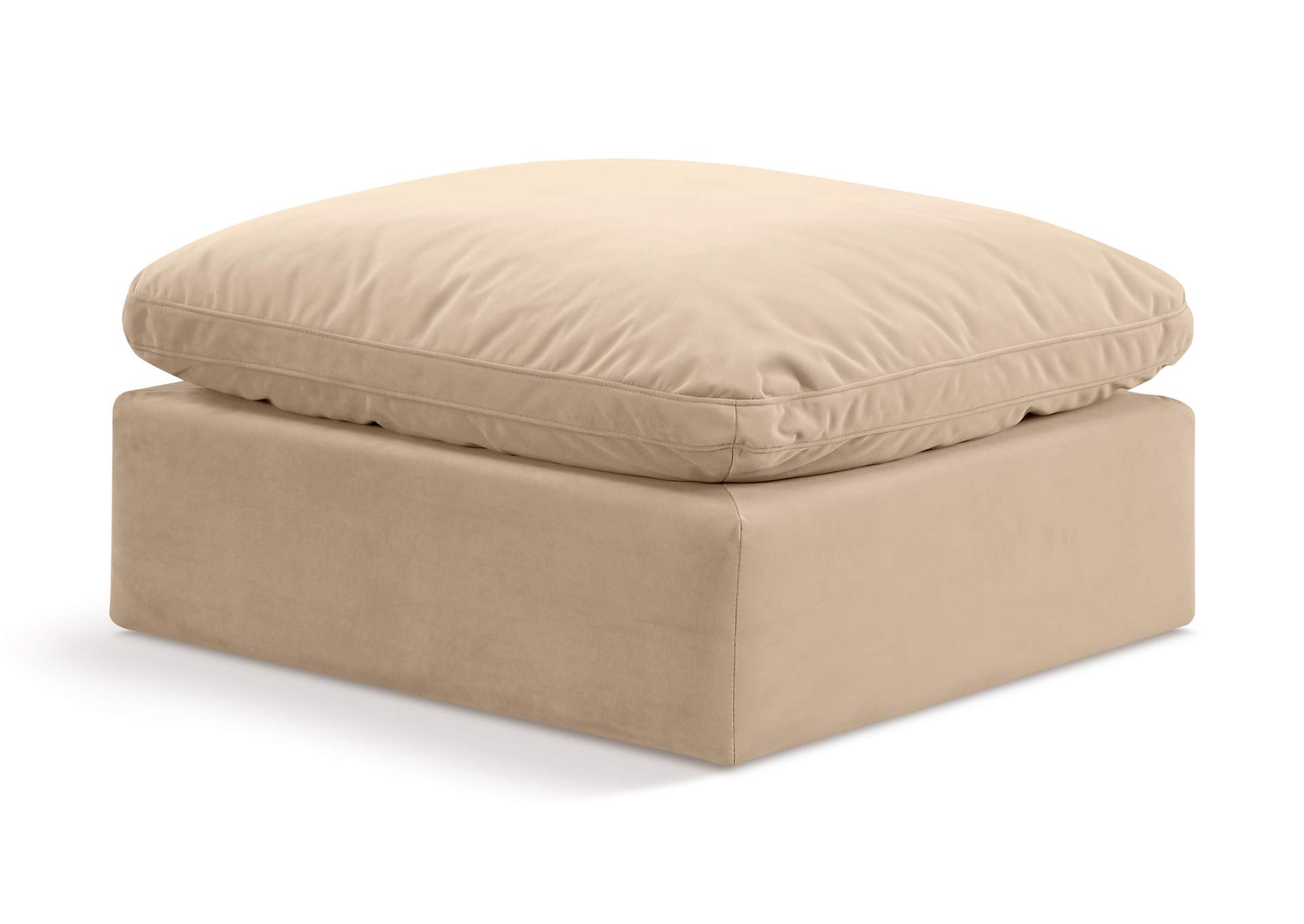 Indulge Beige Velvet Ottoman,Meridian Furniture