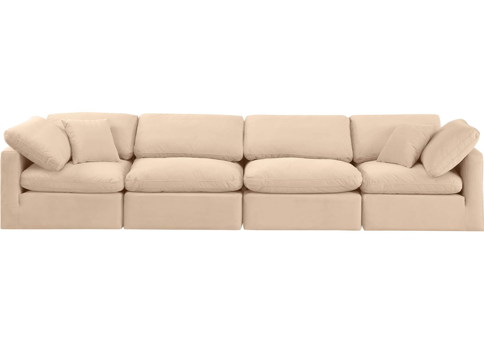 Indulge Beige Velvet Modular Sofa,Meridian Furniture