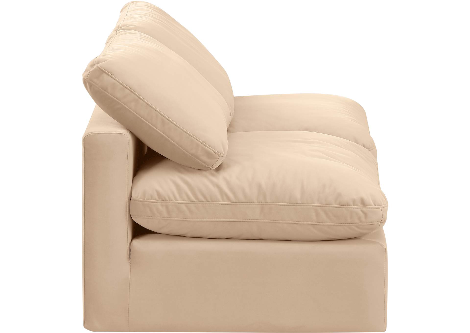 Indulge Beige Velvet Modular Sofa,Meridian Furniture