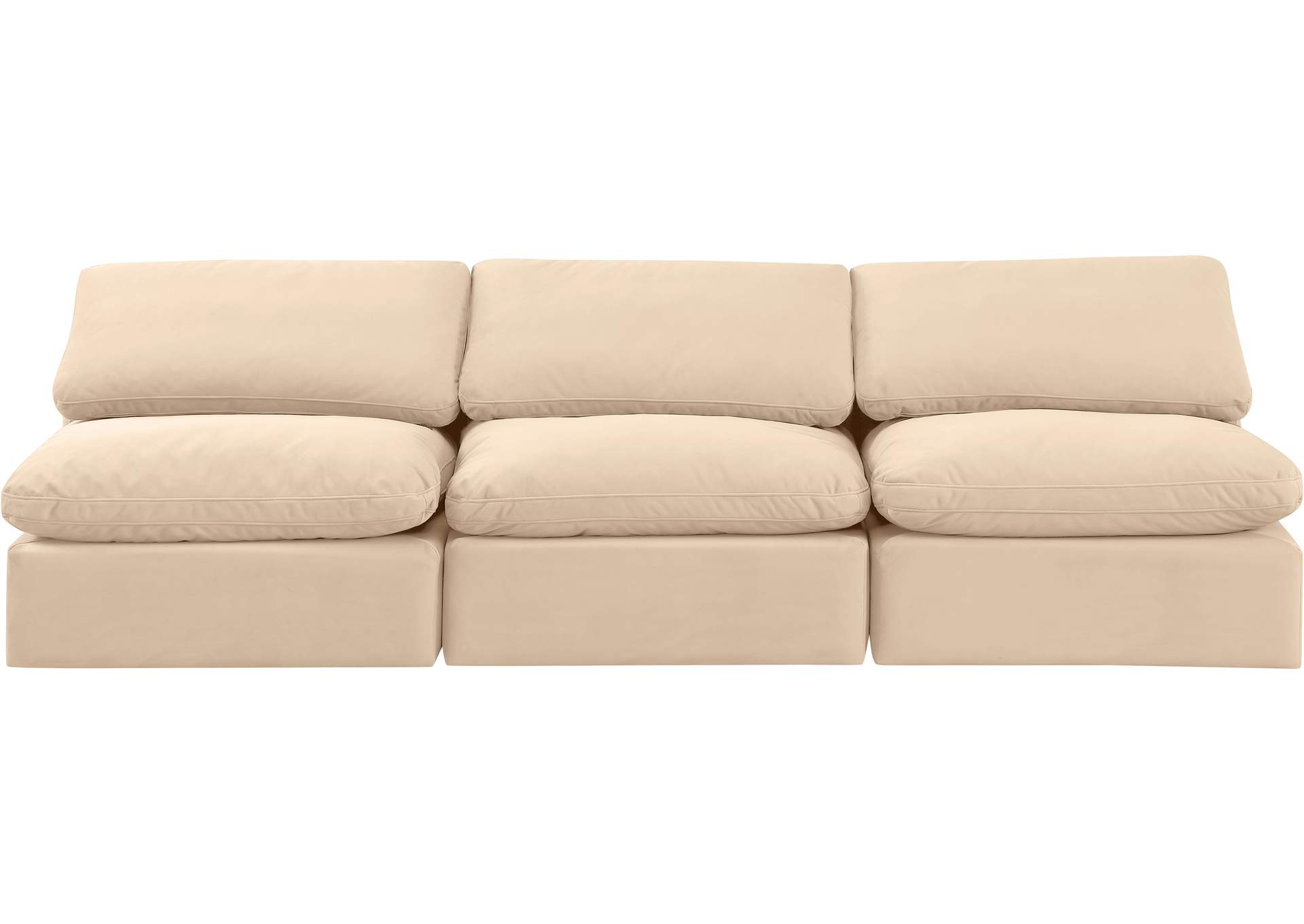 Indulge Beige Velvet Modular Sofa,Meridian Furniture