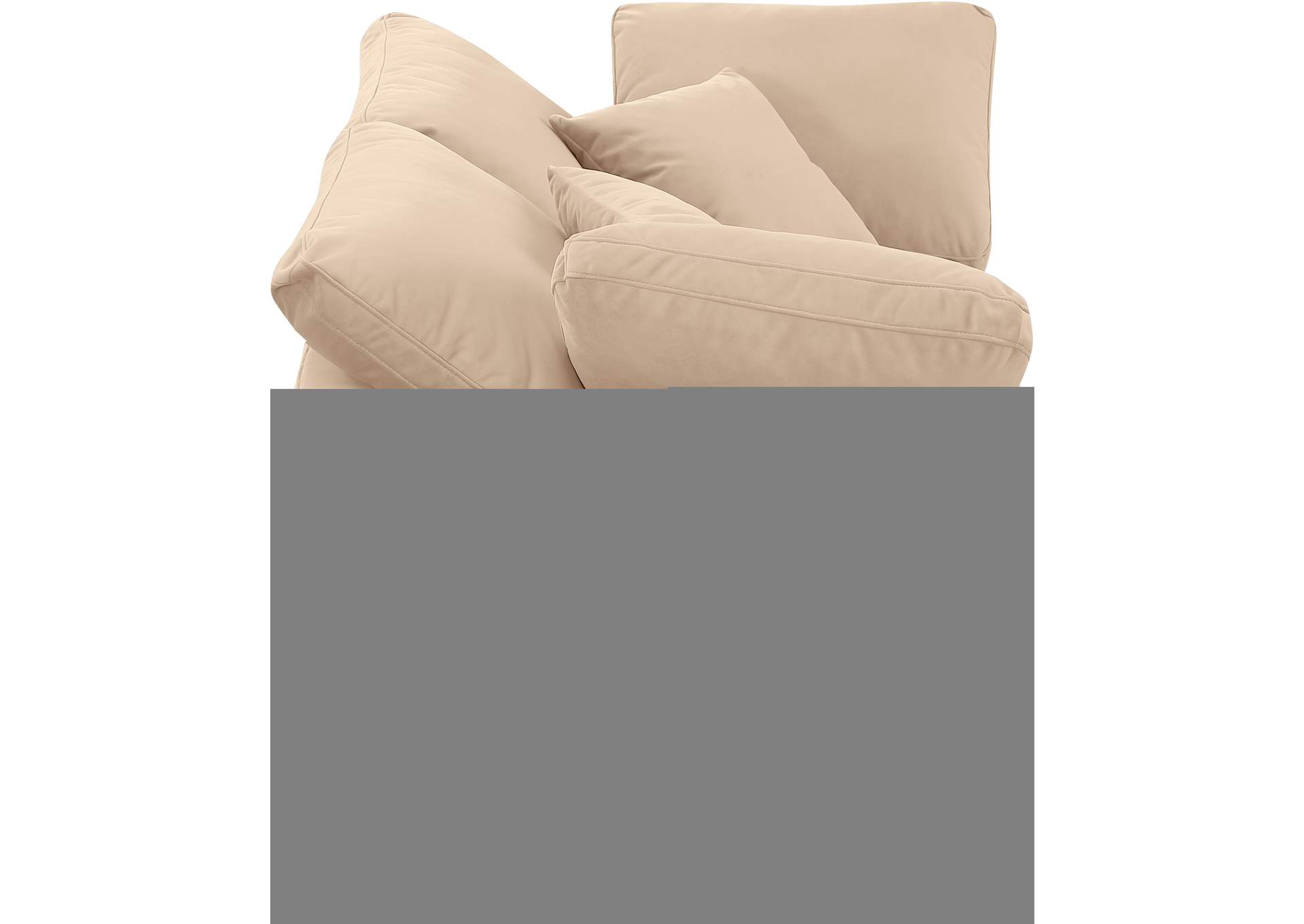 Indulge Beige Velvet Modular Sofa,Meridian Furniture