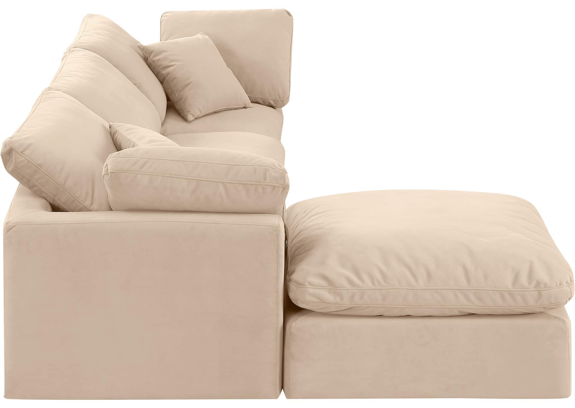 Indulge Beige Velvet Modular Sectional,Meridian Furniture
