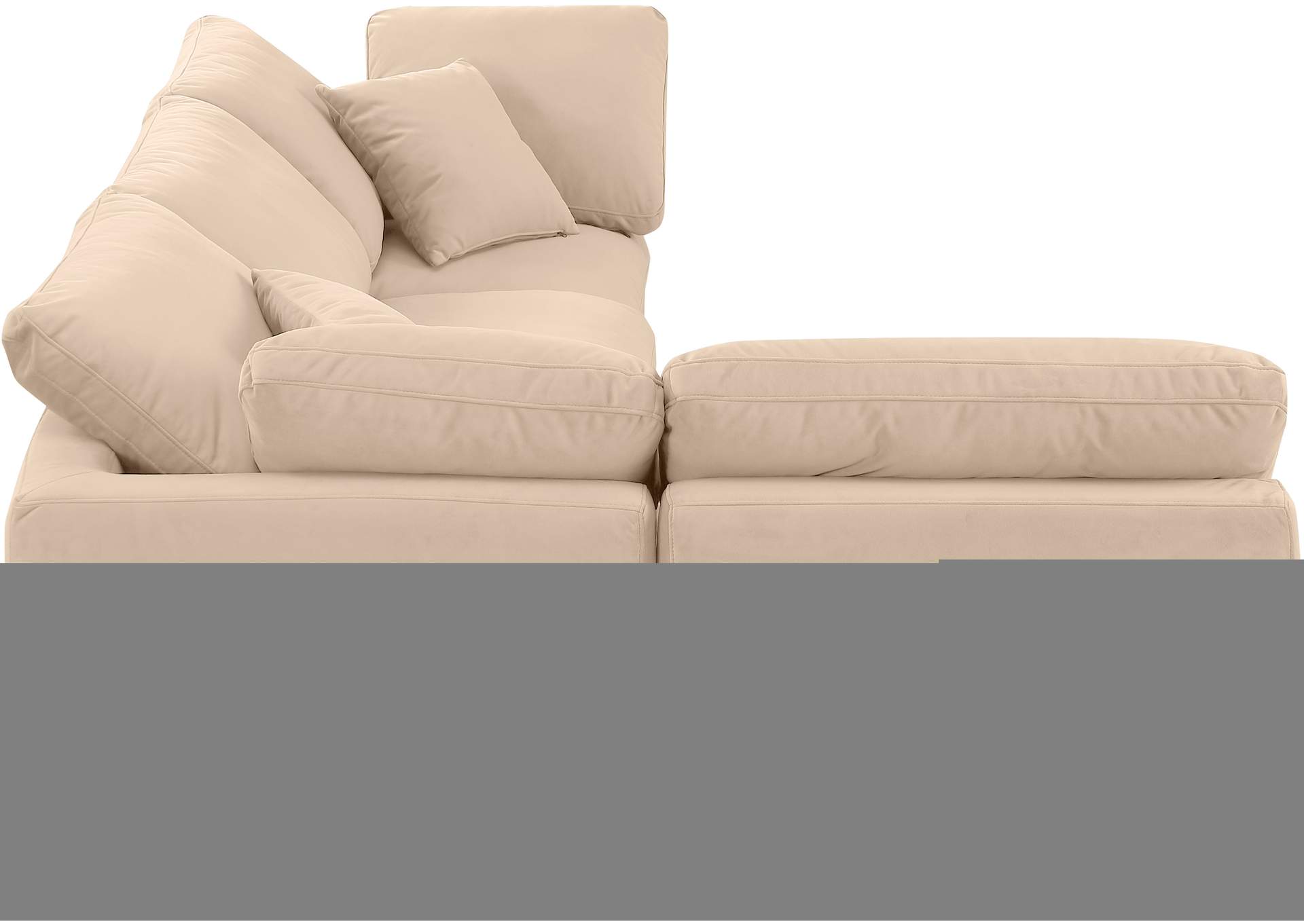 Indulge Beige Velvet Modular Sectional,Meridian Furniture
