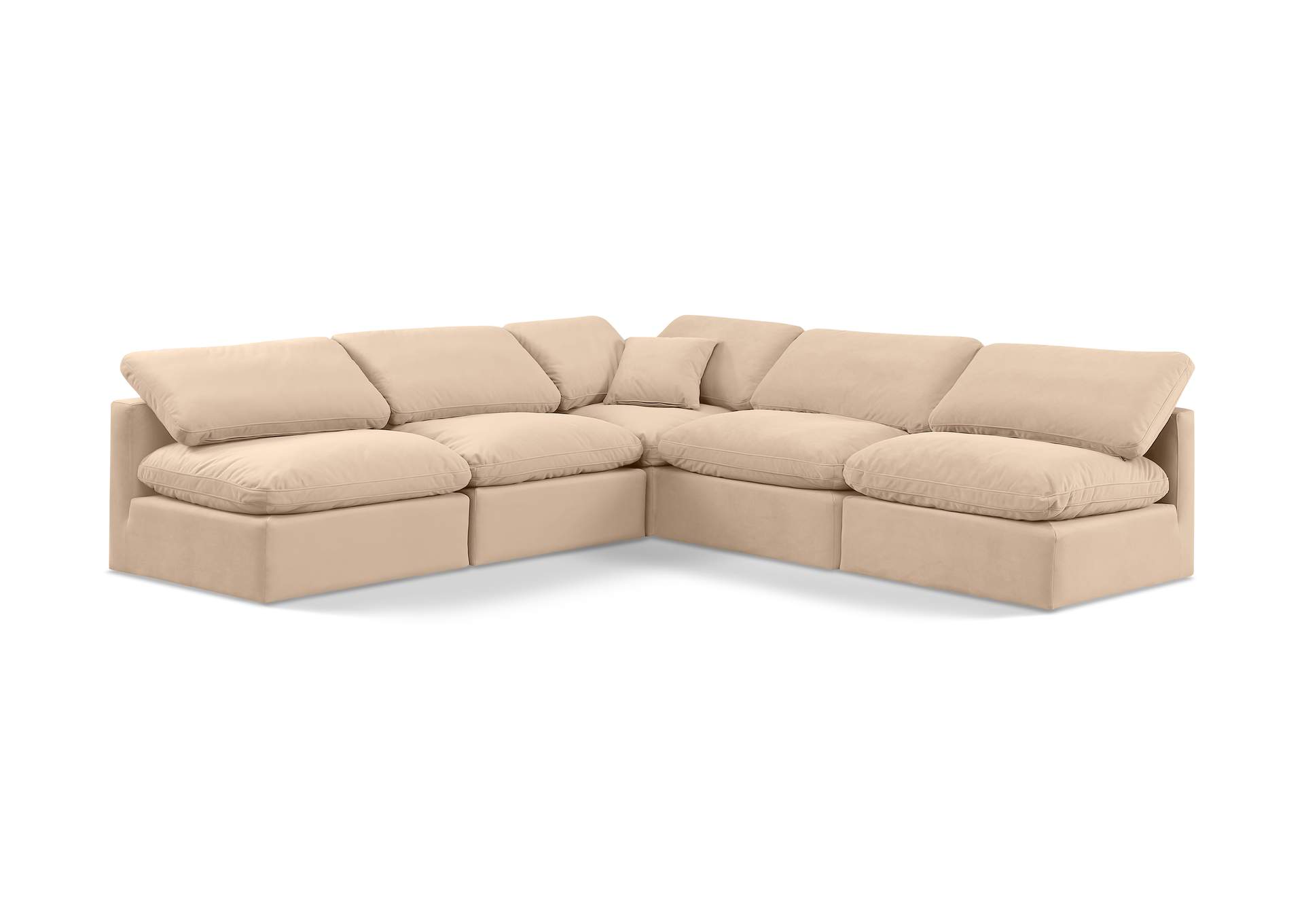 Indulge Beige Velvet Modular Sectional,Meridian Furniture