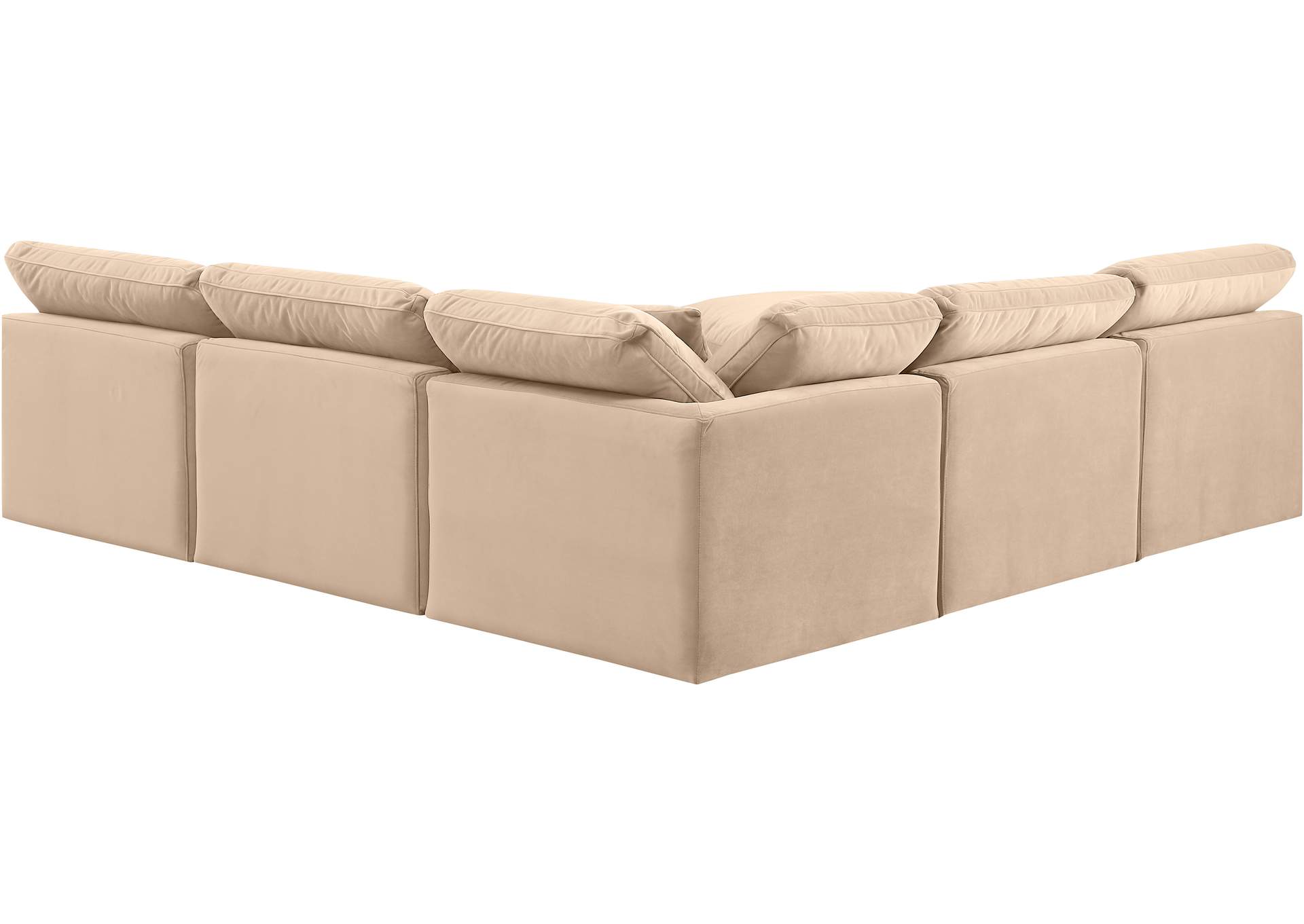 Indulge Beige Velvet Modular Sectional,Meridian Furniture
